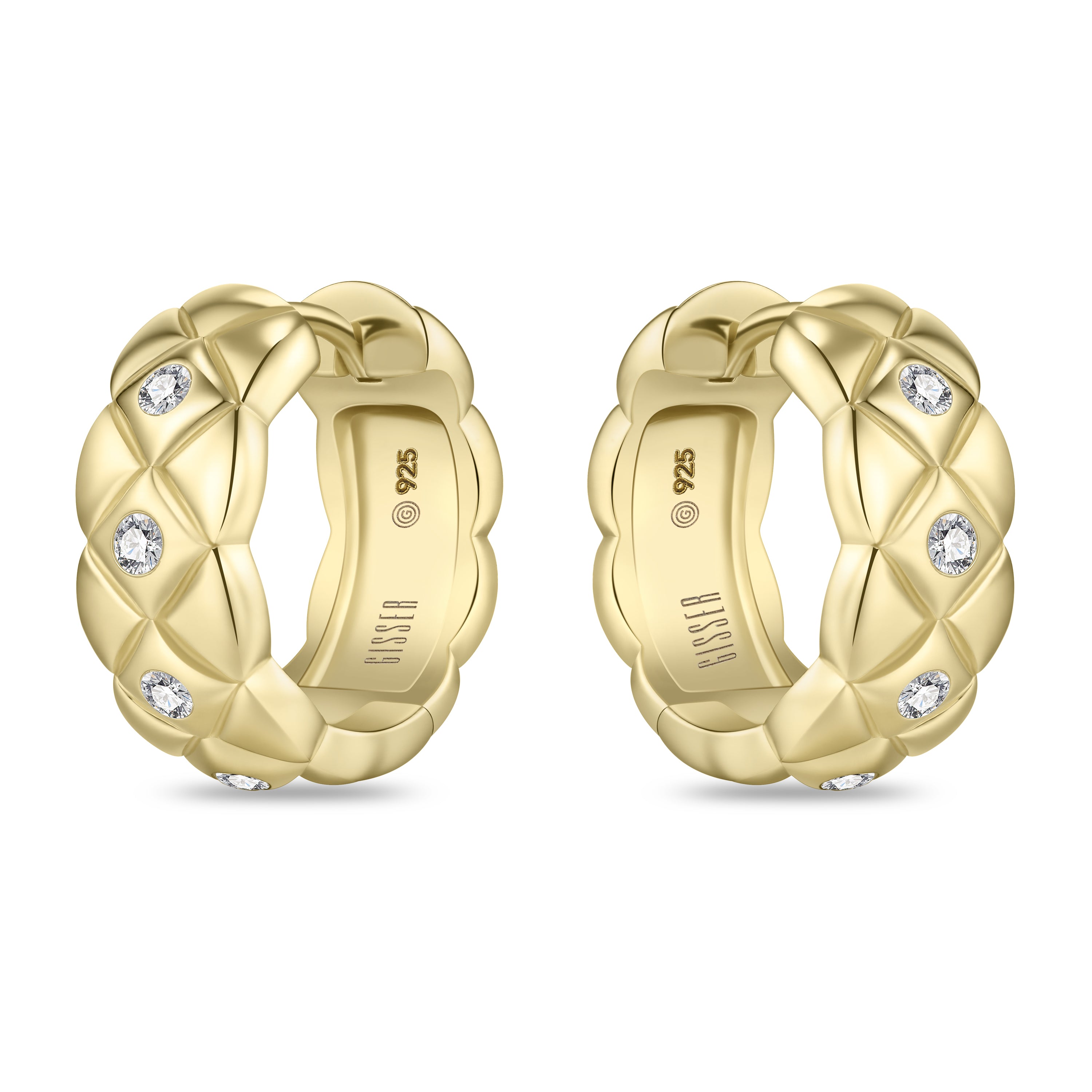 Quilted Medium Hoop Earrings