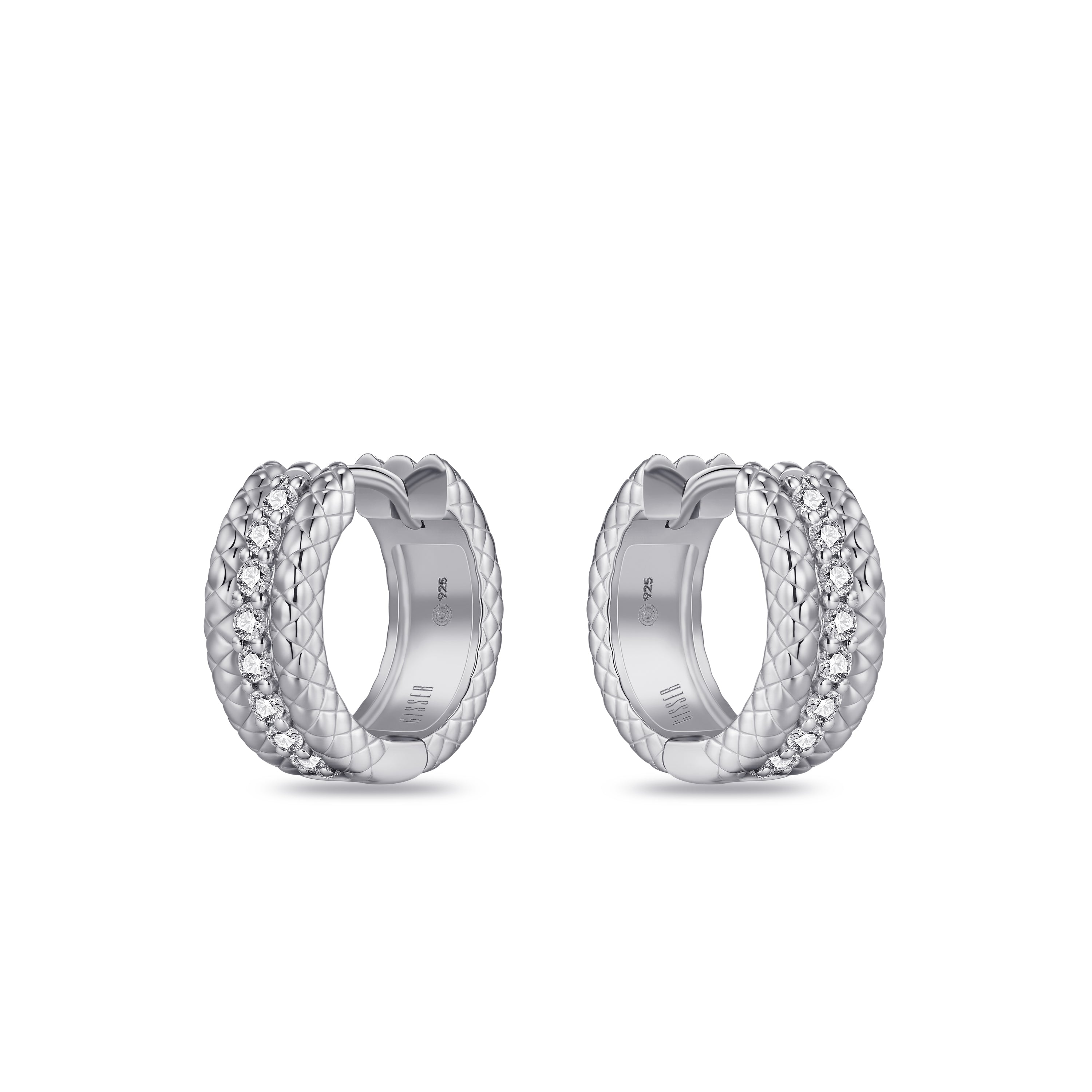 Sparkling Line Hoop Earrings