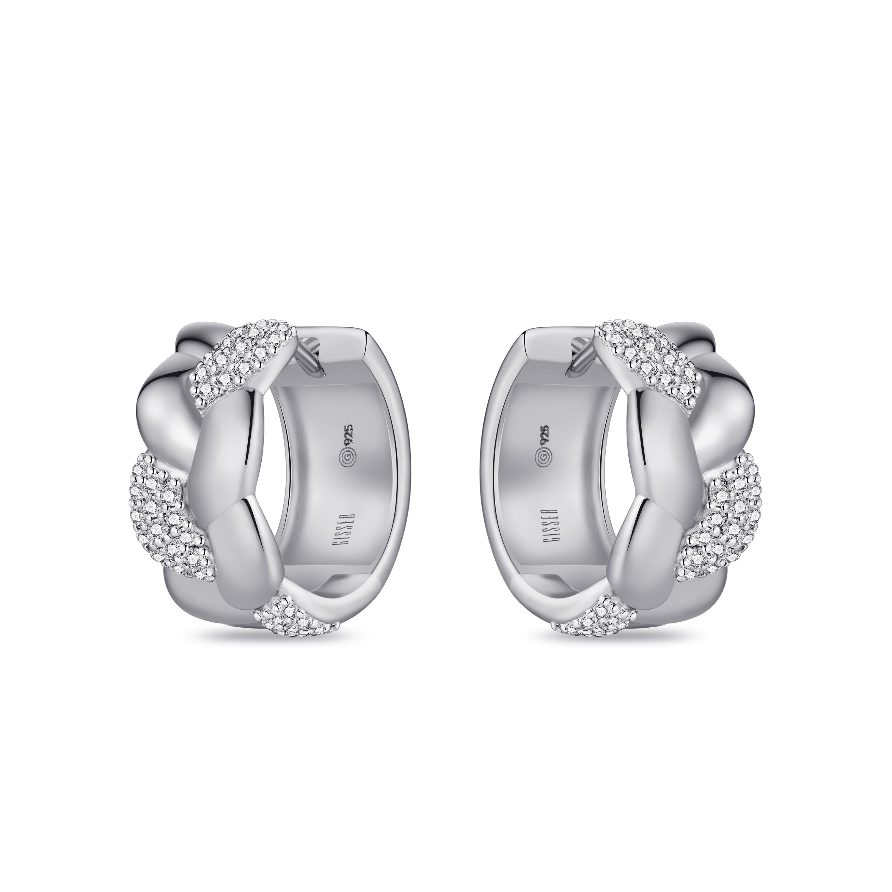 Sparkling Crossover Hoop Earrings