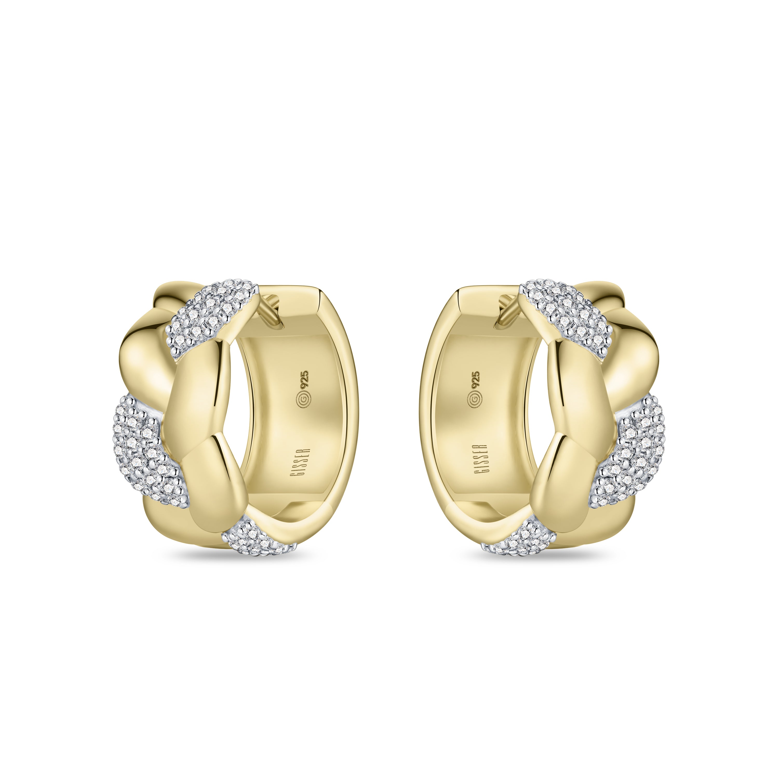 Sparkling Crossover Hoop Earrings