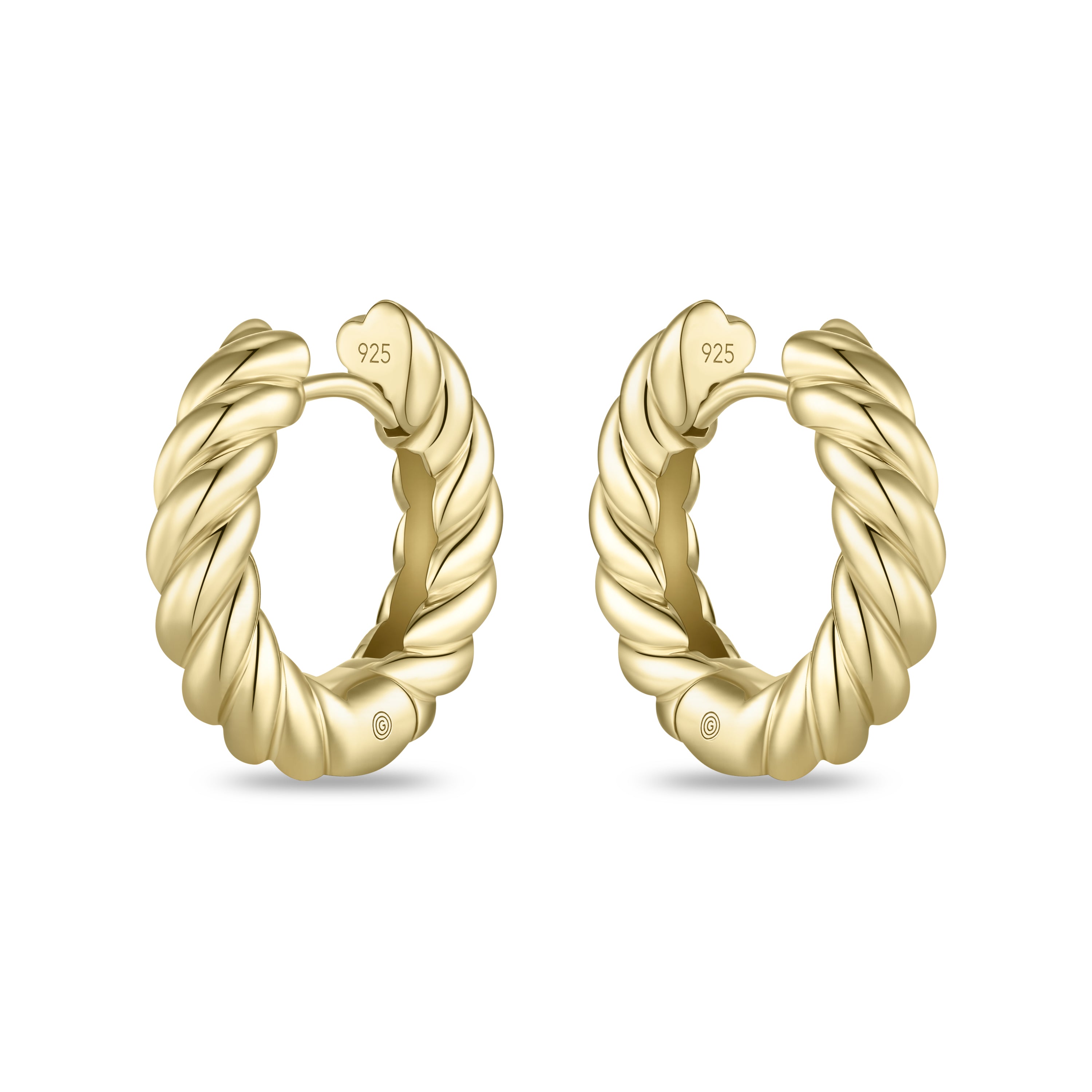 Gold Plated Midi Rope Hoops