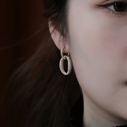 Classic Mini Hoop Earrings 15mm C1001Y Sparkling Oval Ear Charms 18k gold plated silver Gisser Jewels