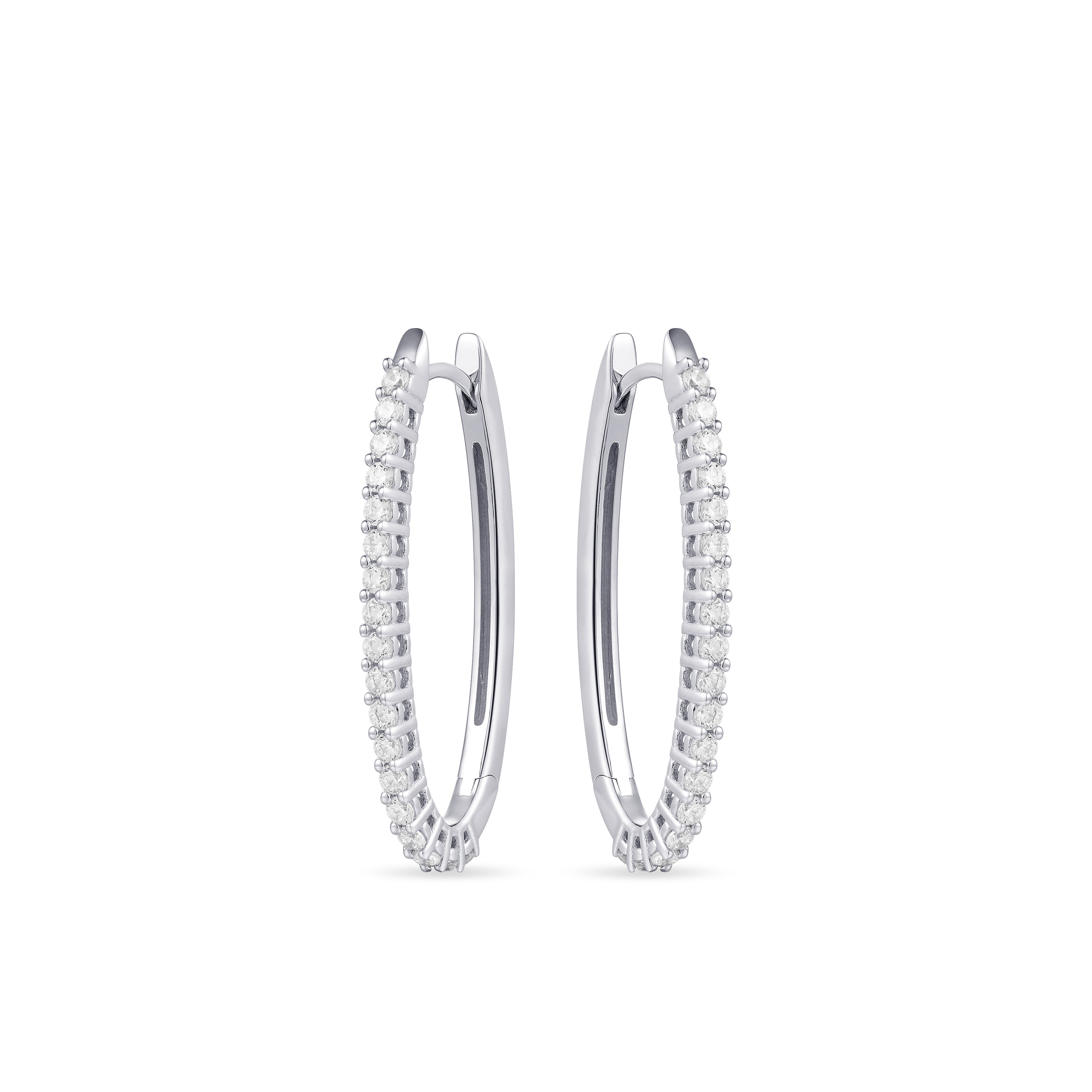 Sparkling Large Oval Hoops
