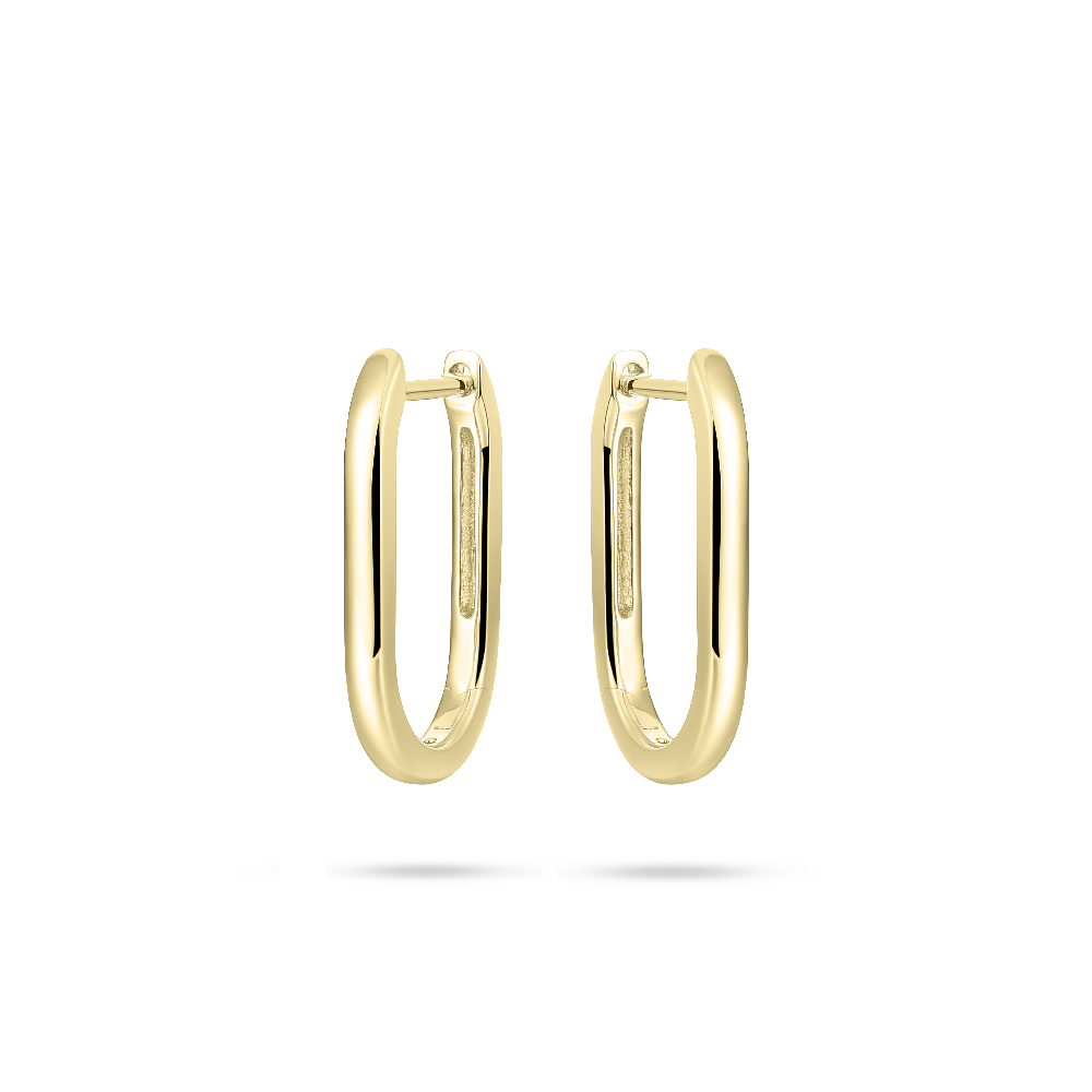 Bold 2 mm Long Hoop Earrings 18k gold plated silver Gisser Jewels