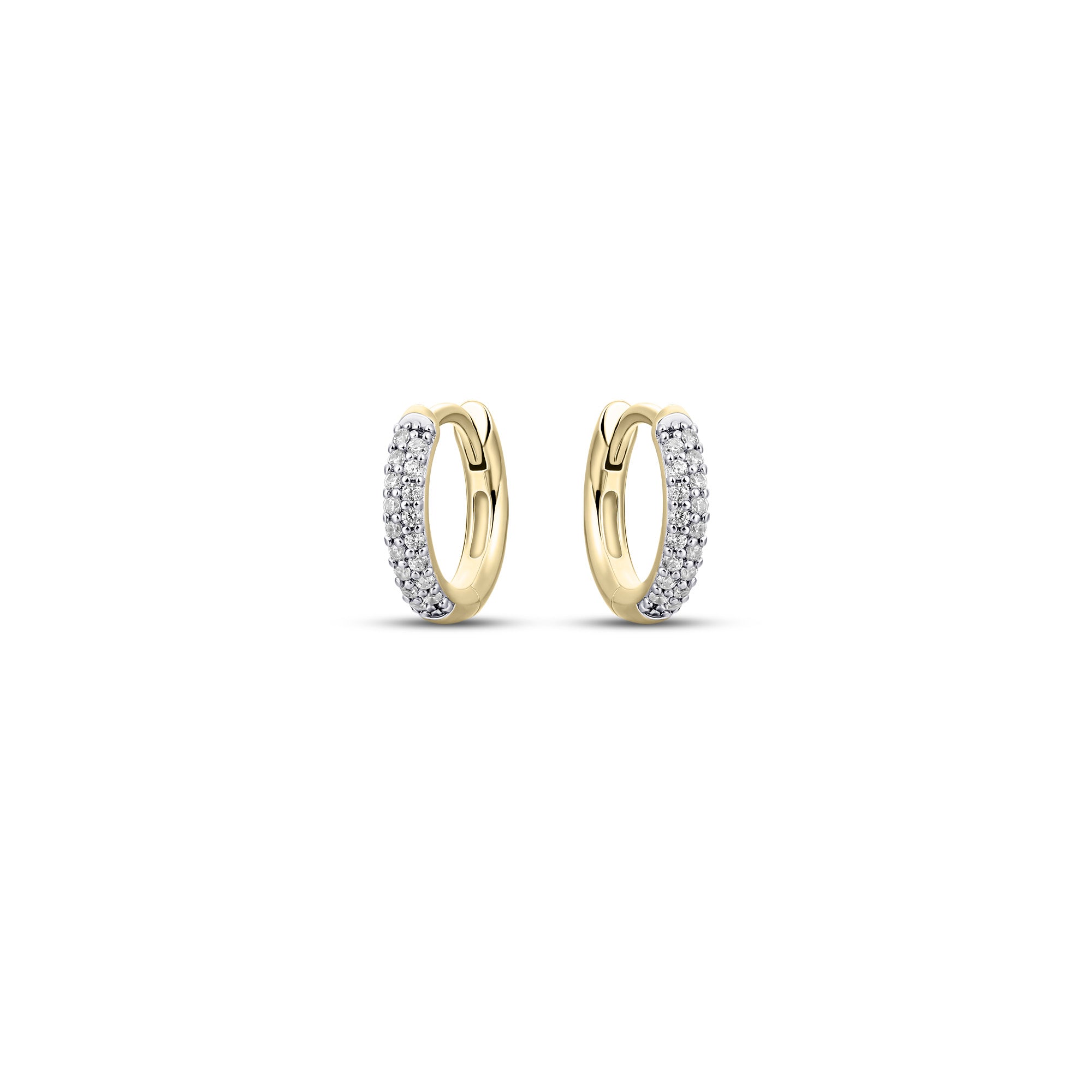 Gold Plated 12mm Pavé Zirconia Hoops