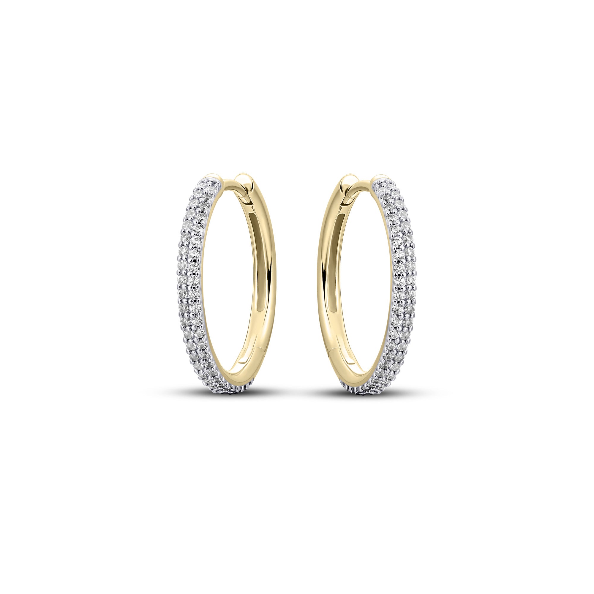 Gold Plated 20mm Pavé Zirconia Hoops