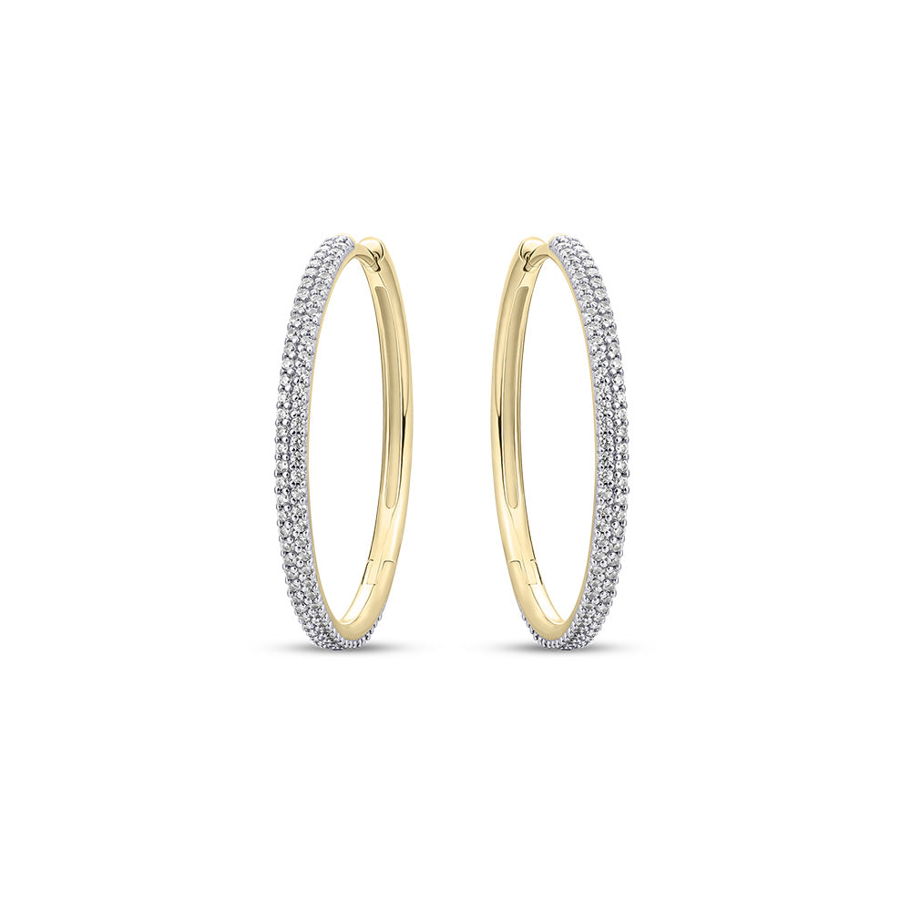 Gold Plated 30mm Pavé Zirconia Hoops