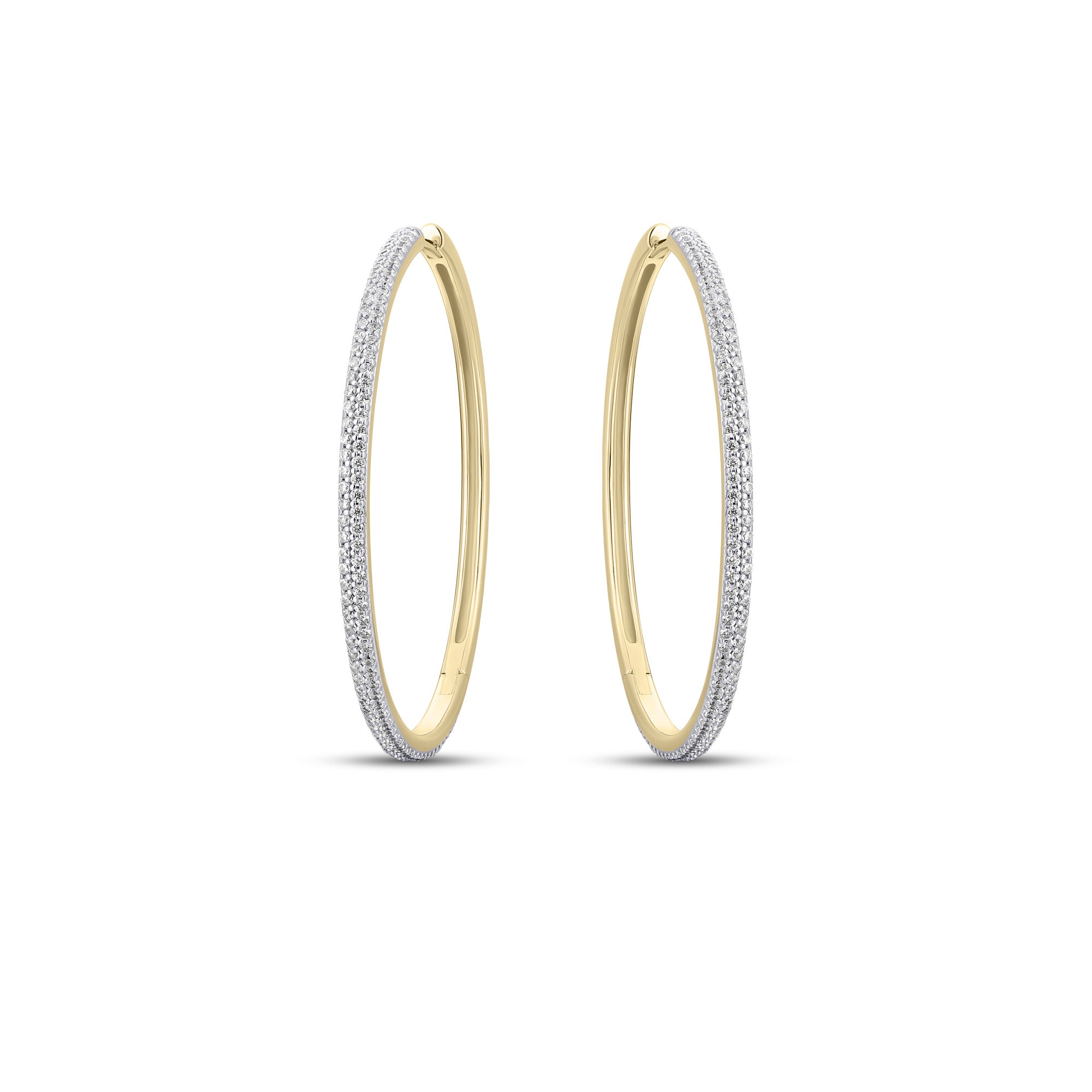 Gold Plated 40mm Pavé Zirconia Hoops