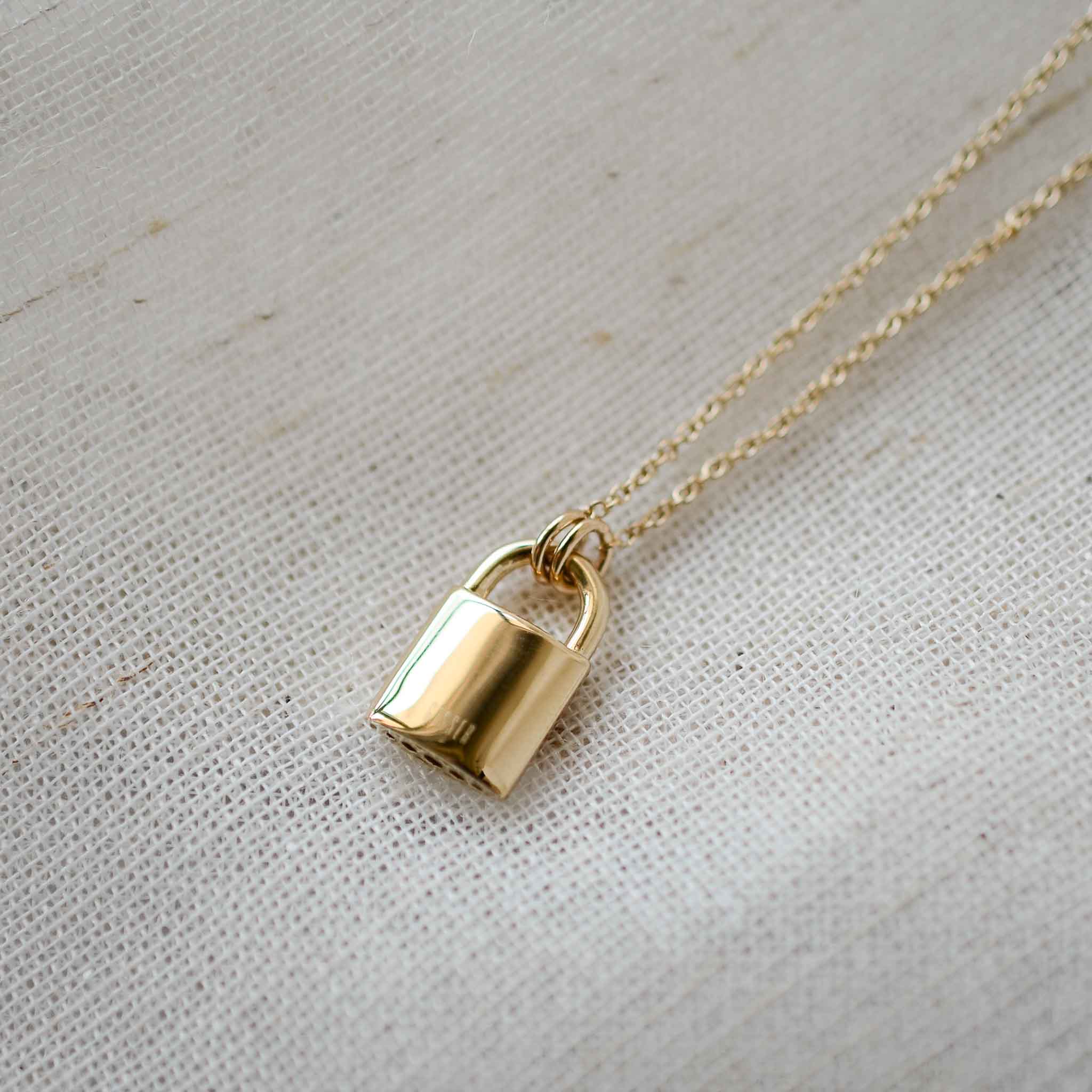 14k Gold Locked Love Necklace Gisser Jewels VGN027