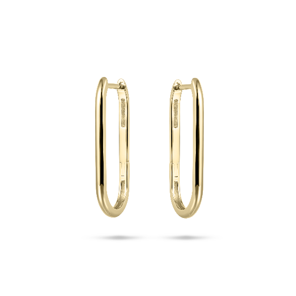 Long Paperclip Hoops | 14K Gold Gisser Jewels