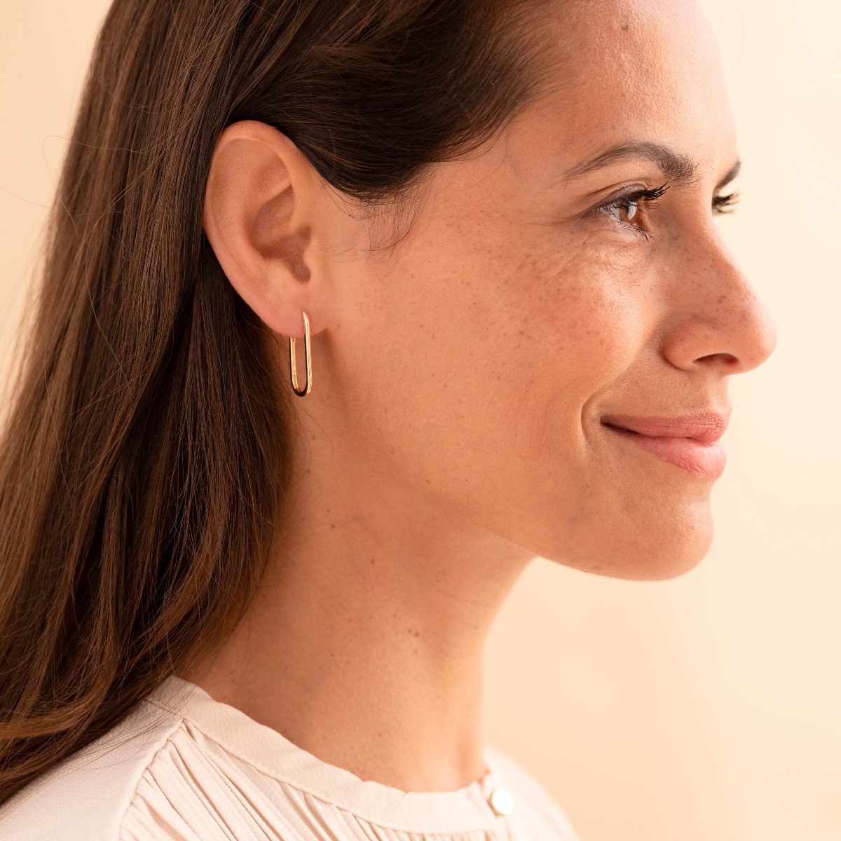 Long Paperclip Hoops | 14K Gold Gisser Jewels