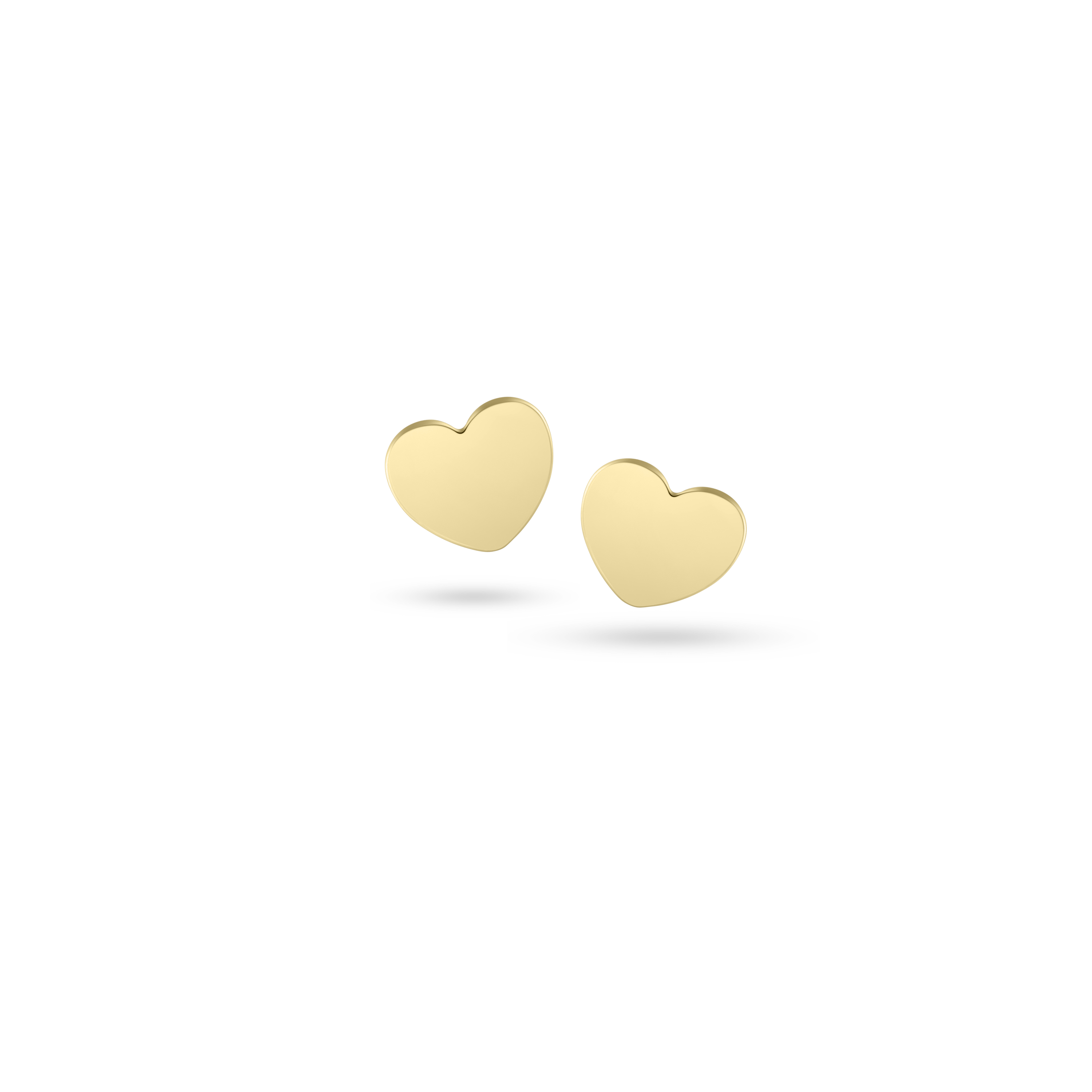 Minimal Heart Ear Studs 18k gold plated silver Gisser Jewels