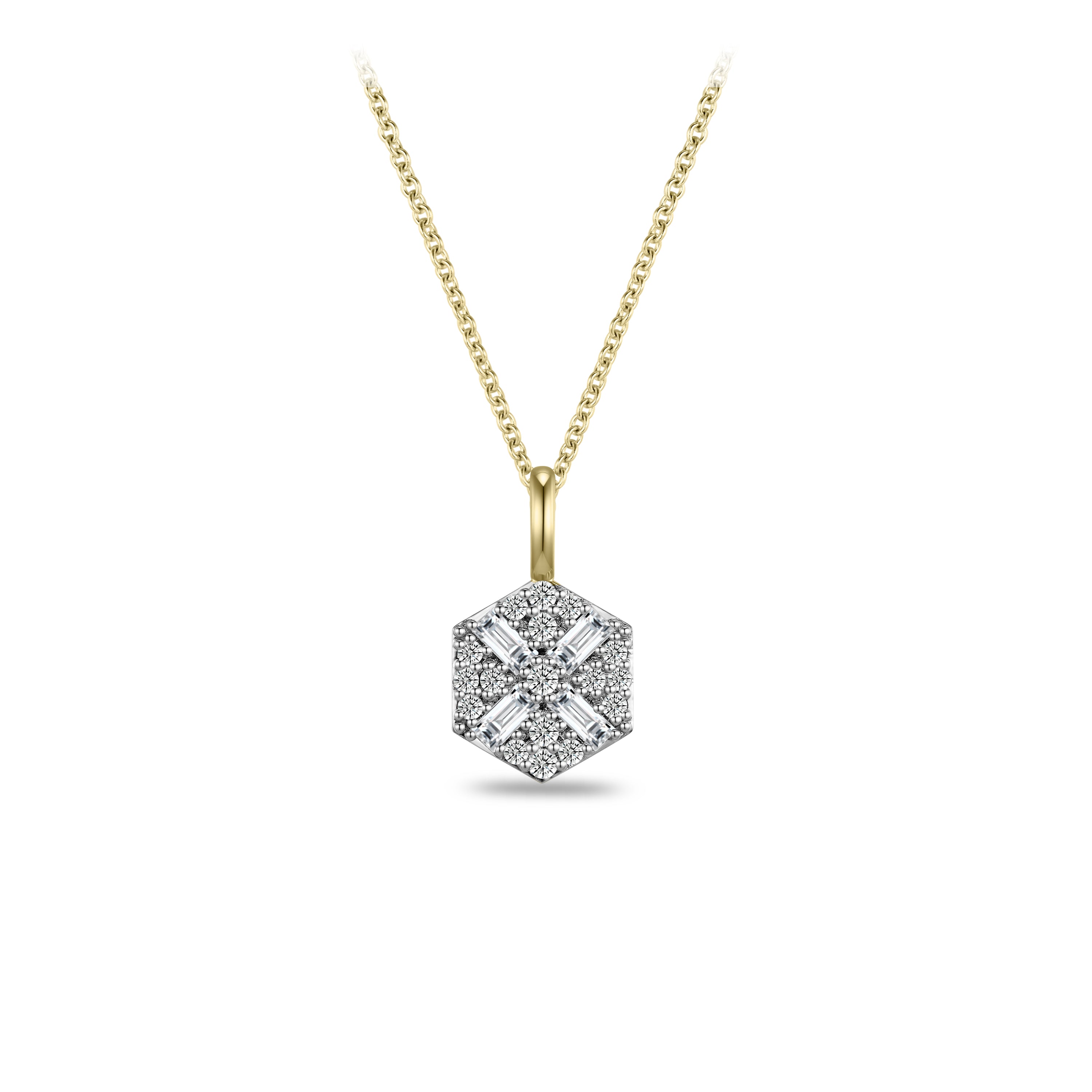 Hexagon Cross Necklace