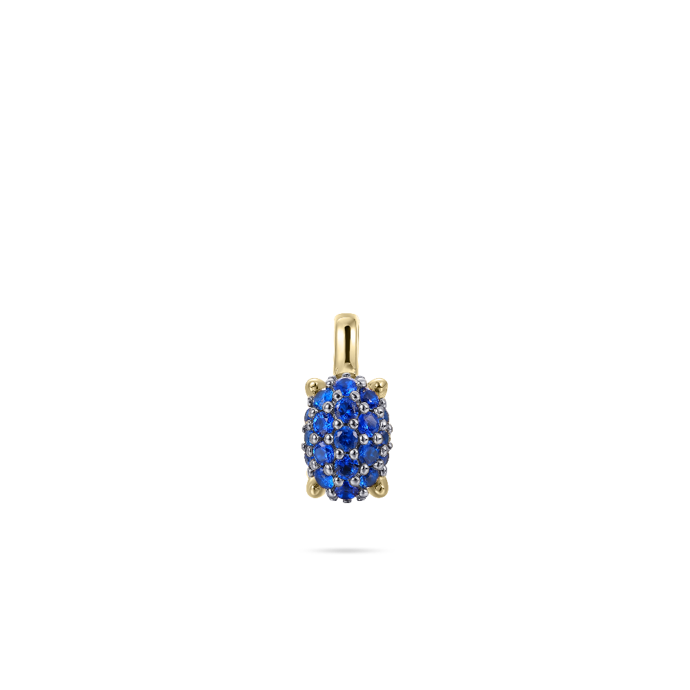 Oval Pave Dashing Details Pendant | Gold Plated Silver | Gisser Jewels