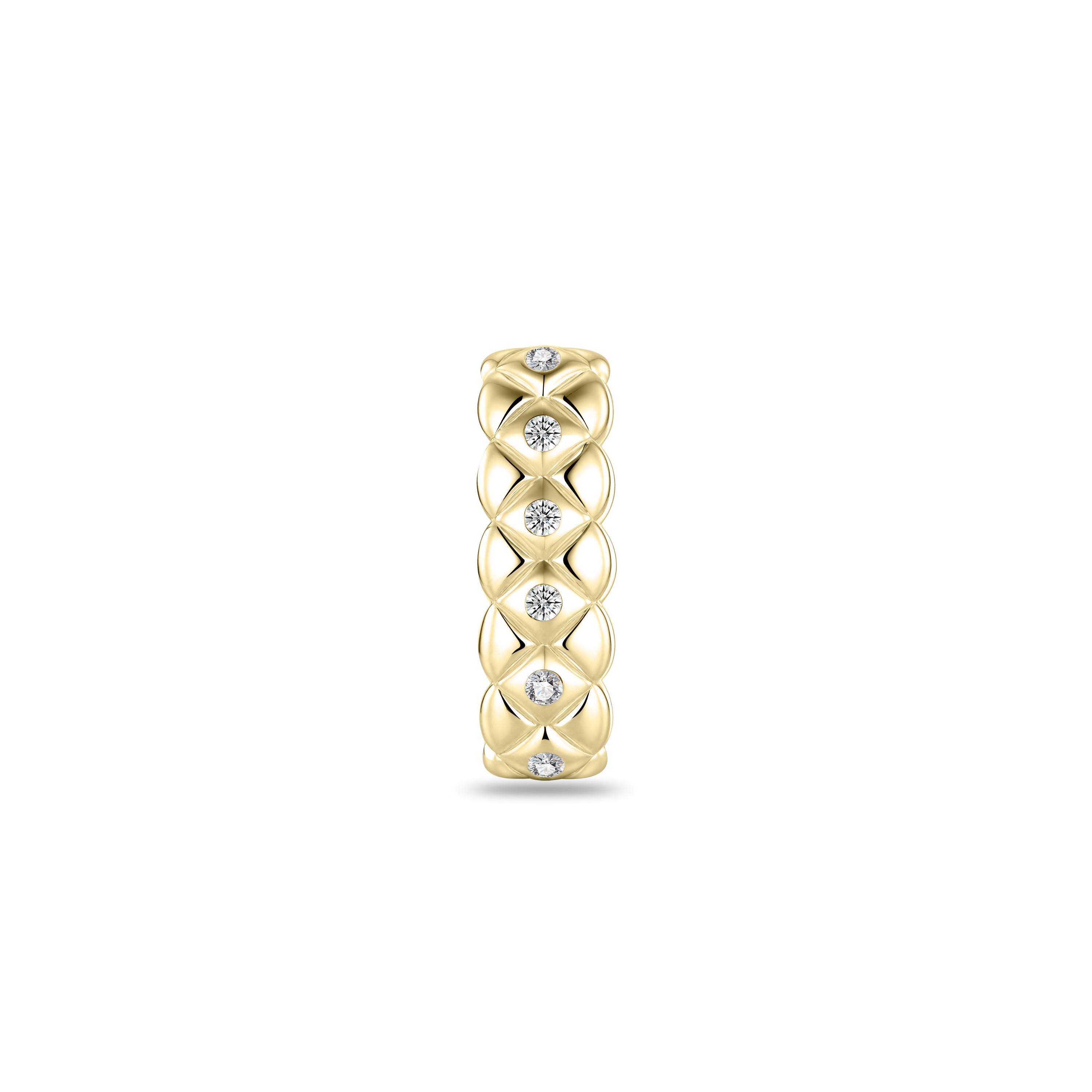 Gold Plated Sleek Quilted Pendant