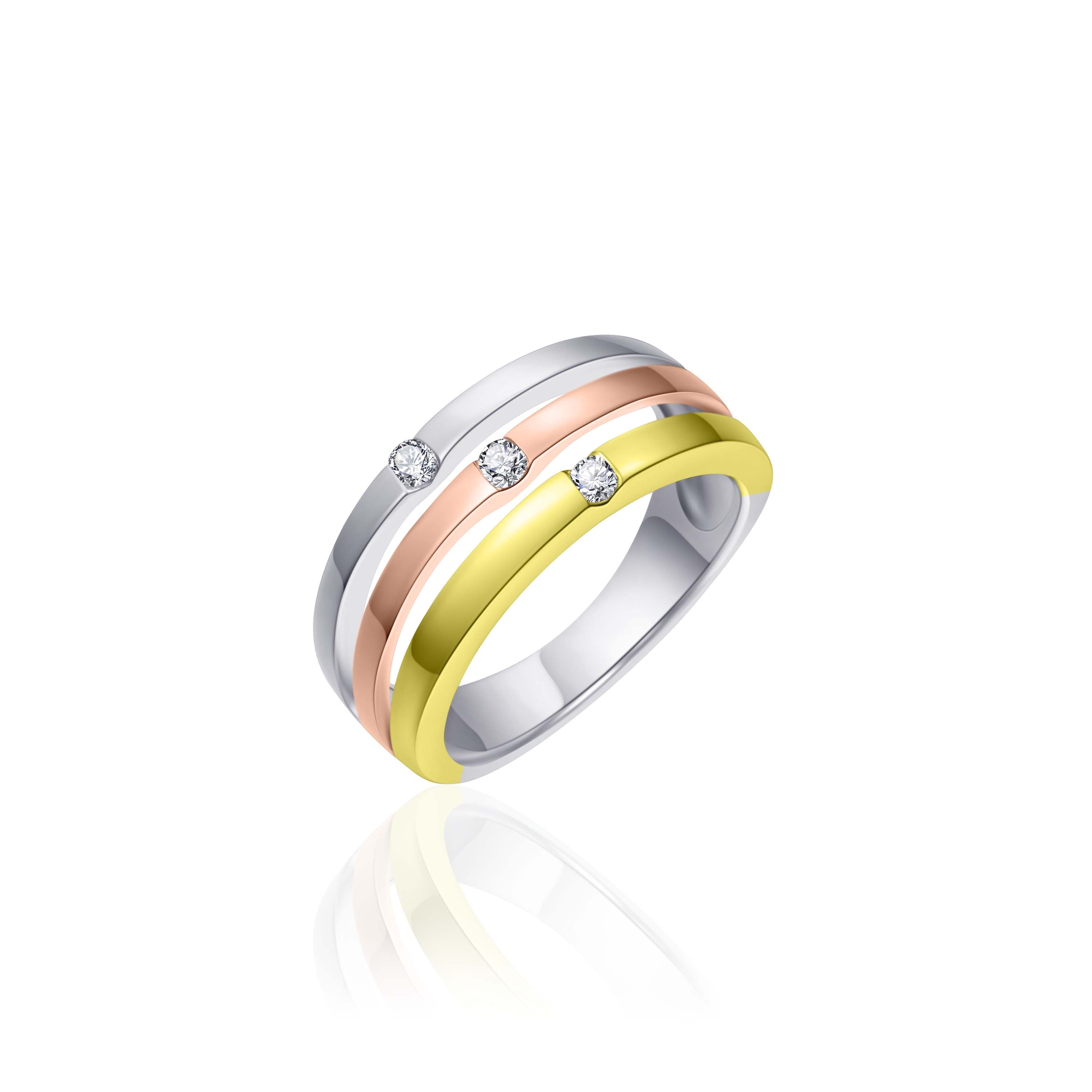 Tri-color Statement Ring