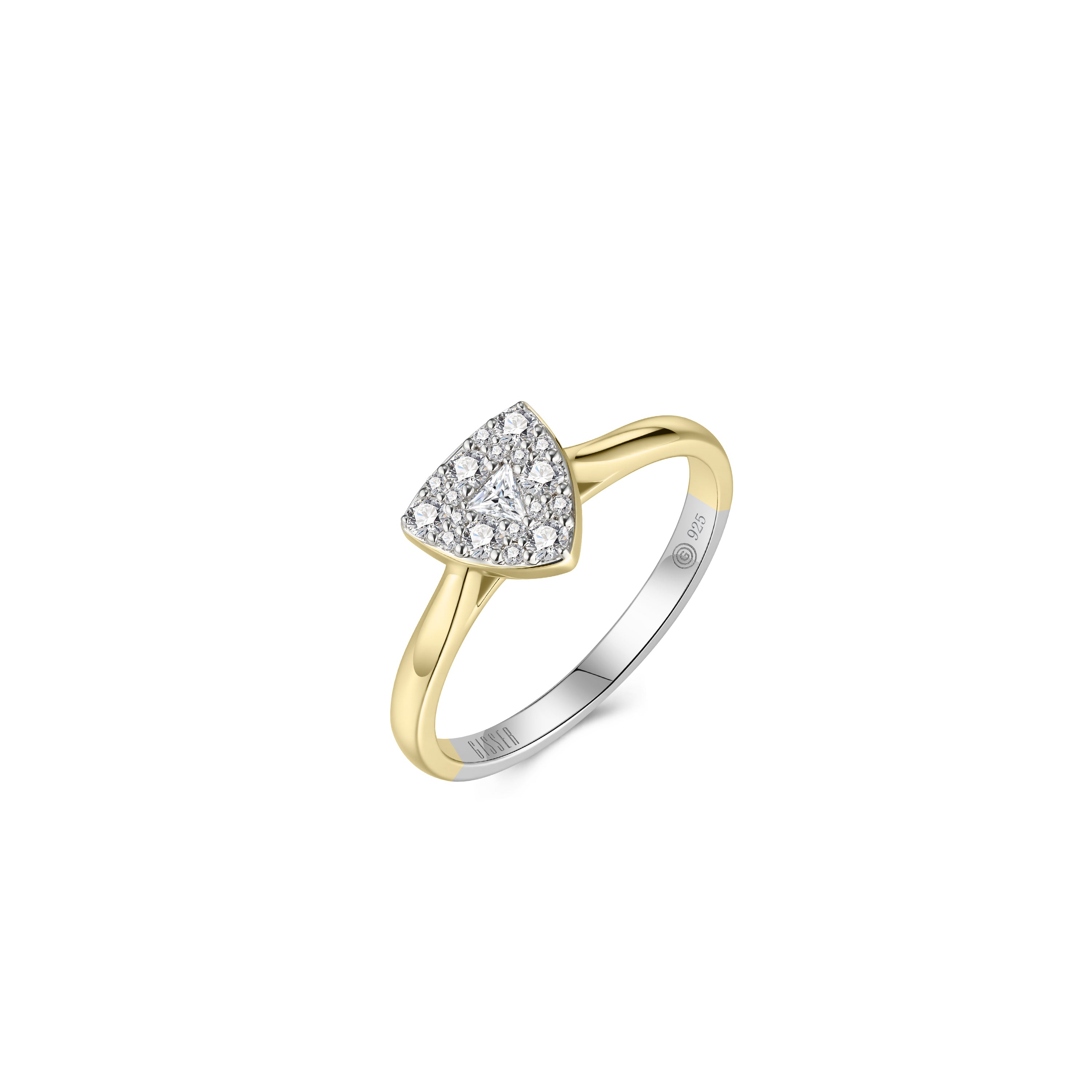Gold Plated Triangle Cross Ring