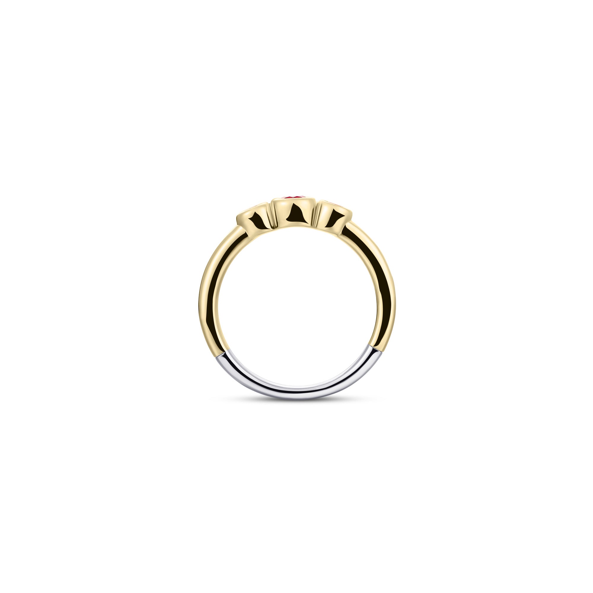 Gold Plated Pink Triple Bezel Ring Gisser Jewels-4