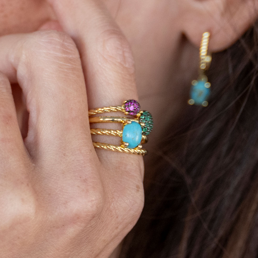 Dashing Details Ring 18k gold plated silver Gisser Jewels