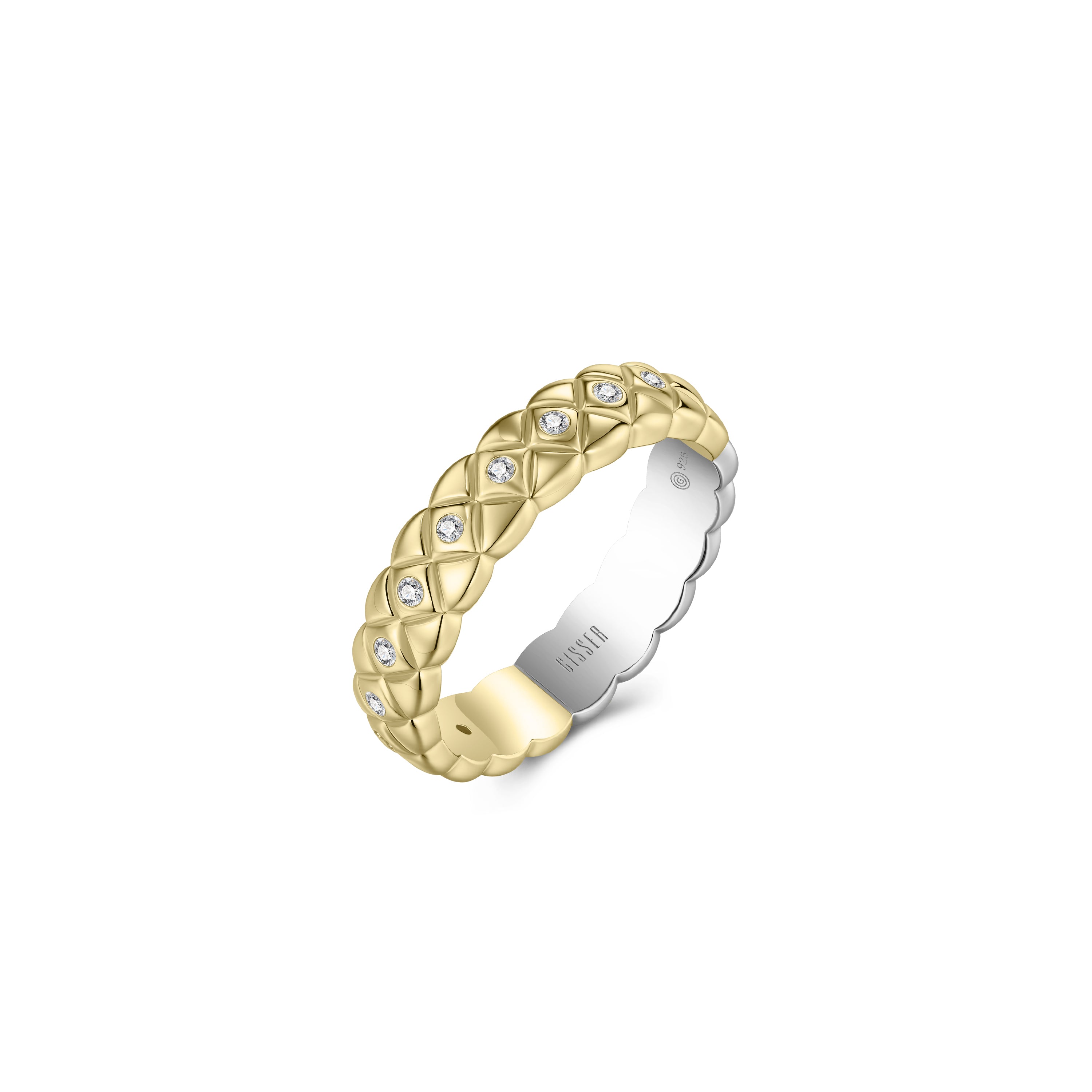 Gold Plated Sleek Quilted Ring