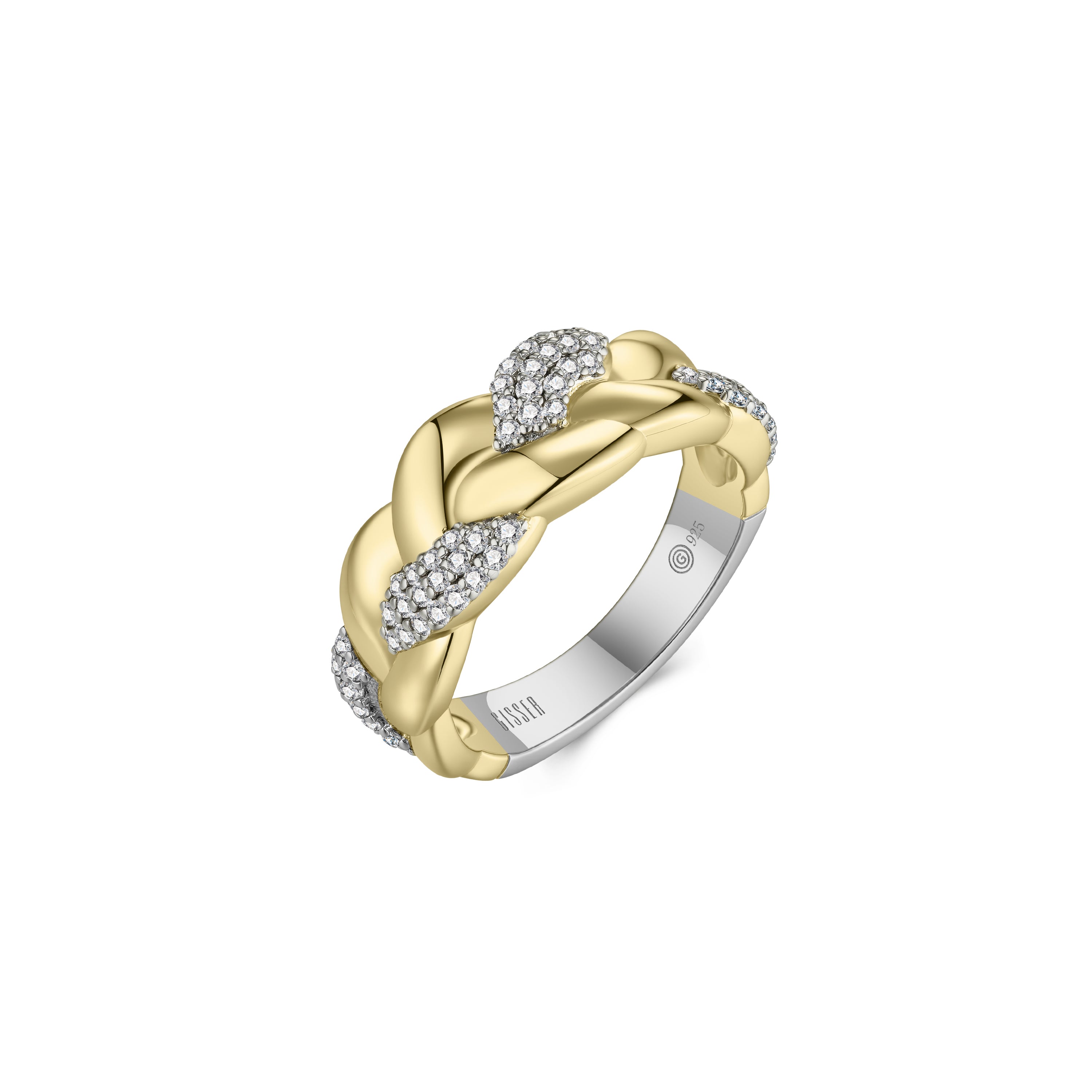 Gold Plated Sparkling Crossover Ring