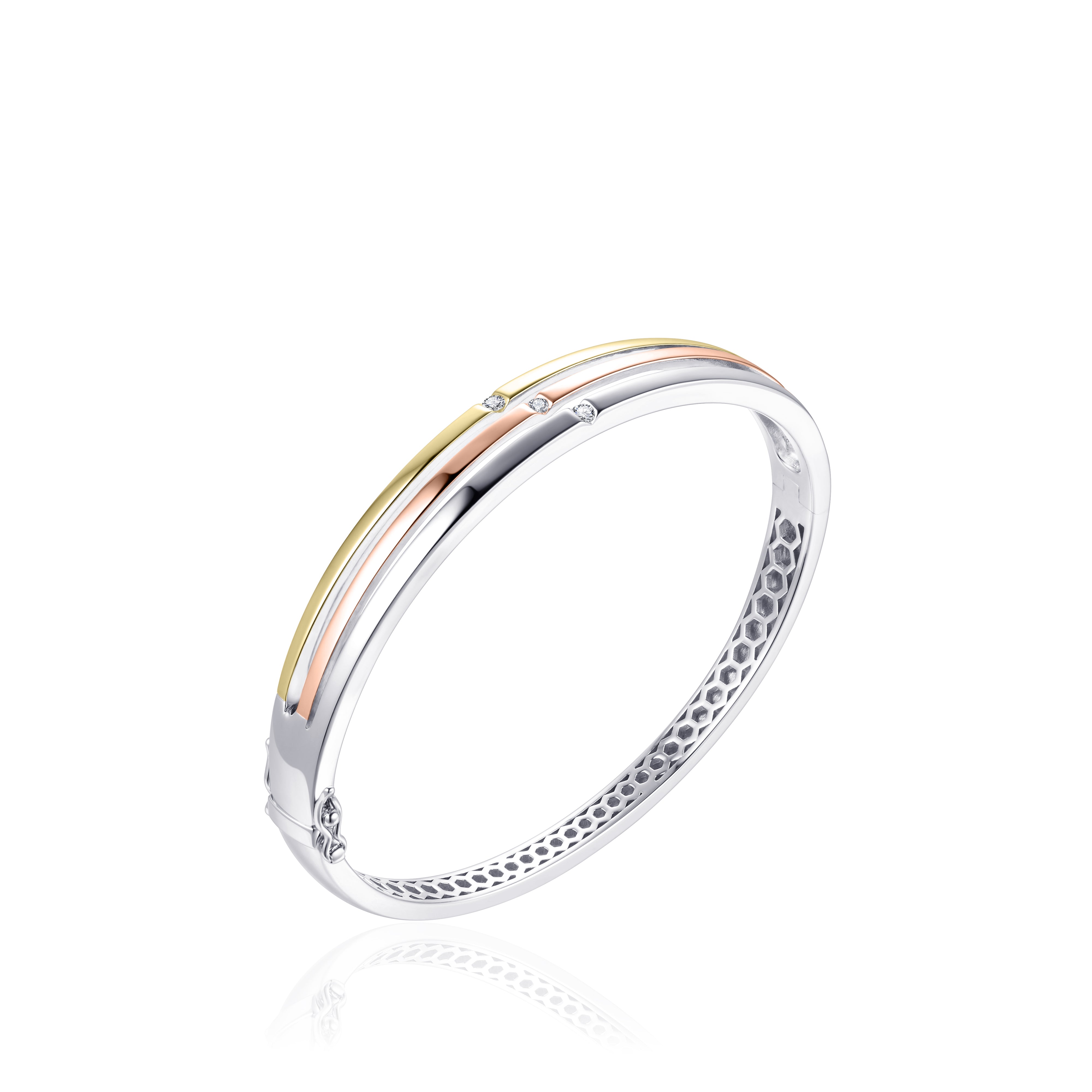 Tri-color Statement Bangle Gisser Jewels-1