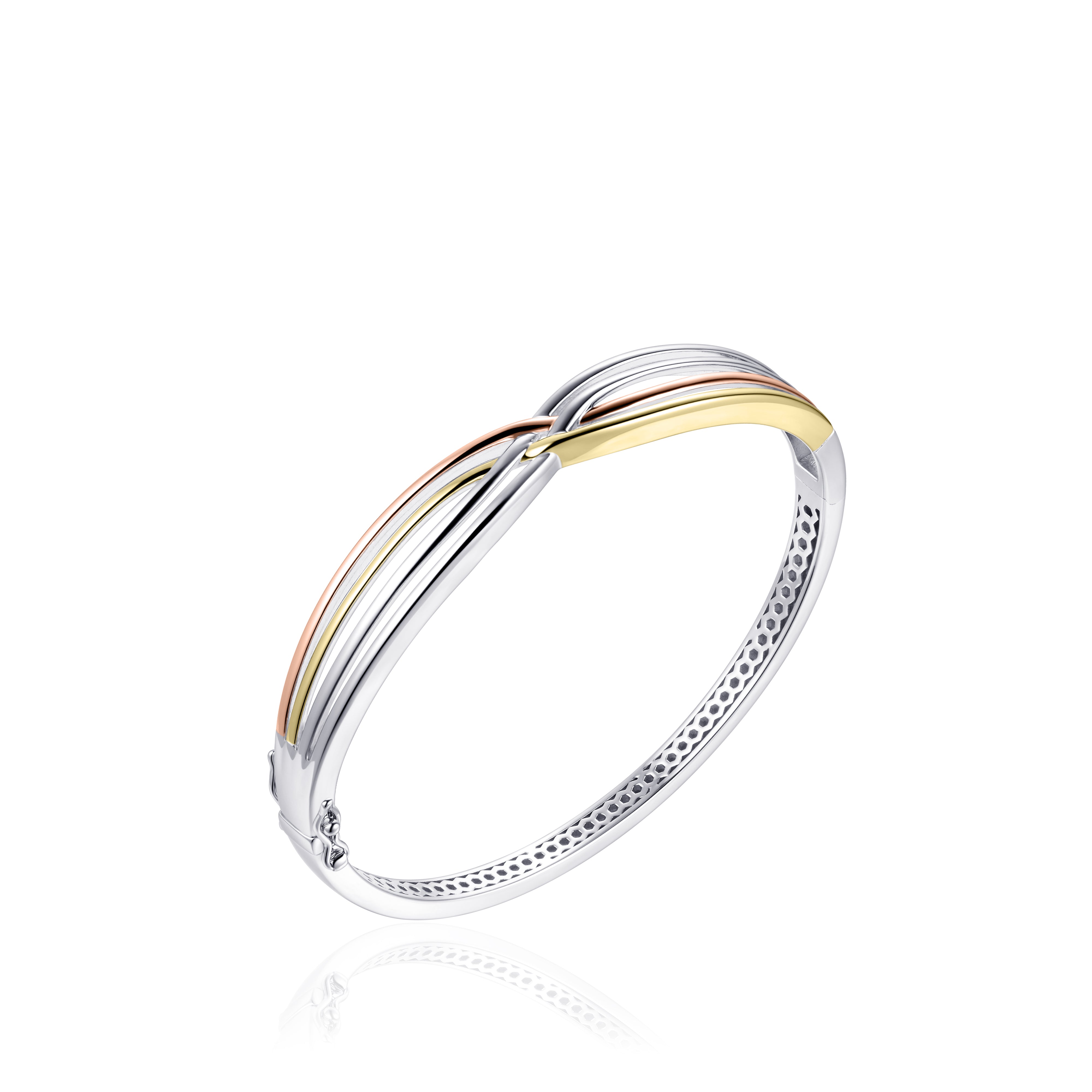 Tri-color Double Crossover Bangle