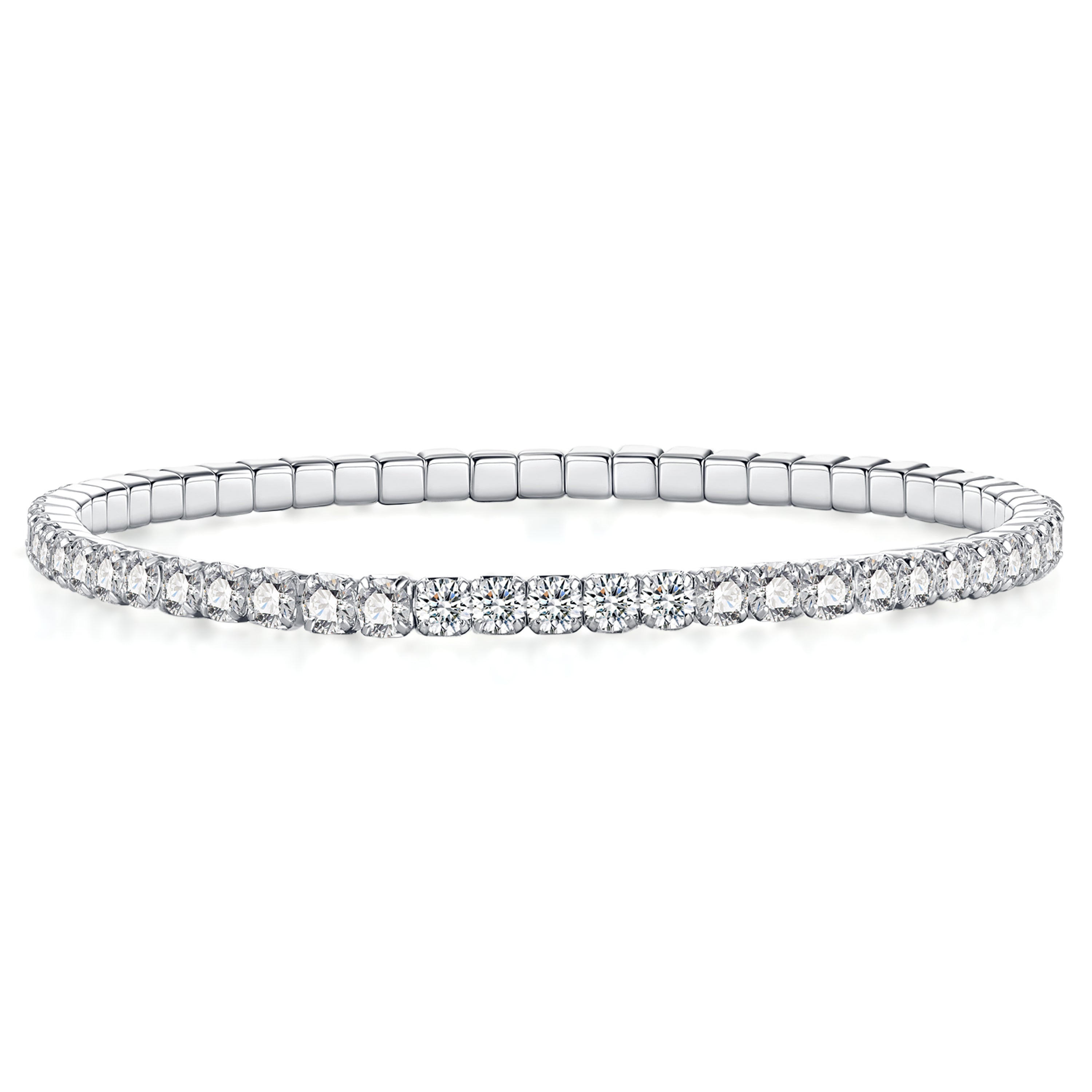 Stretch tennis bracelet with with Zirconia