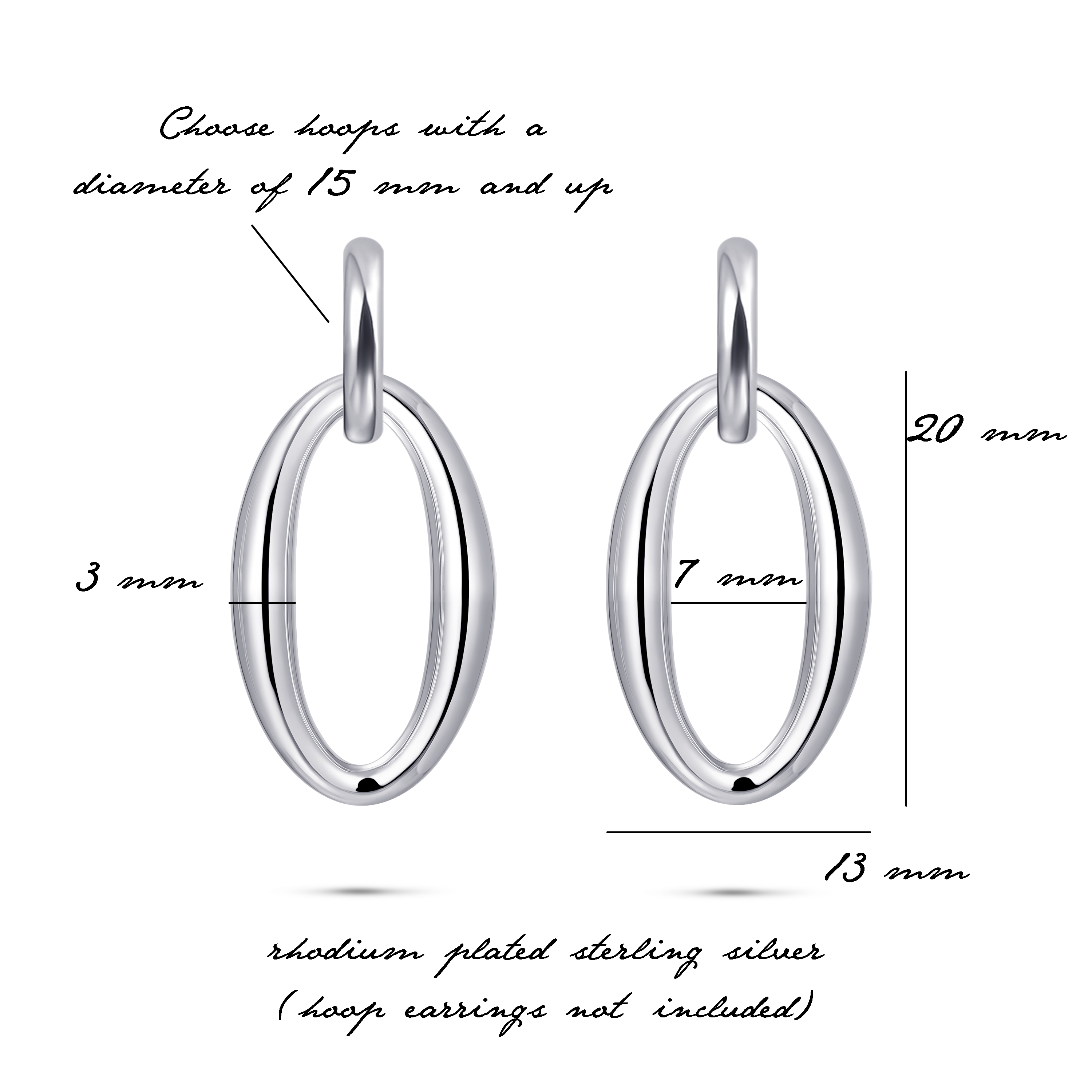 Shimmering Oval Ear Charms | Silver Gisser Jewels