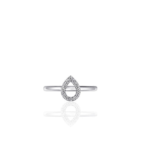 Silver Pave Drop Ring Gisser Jewels