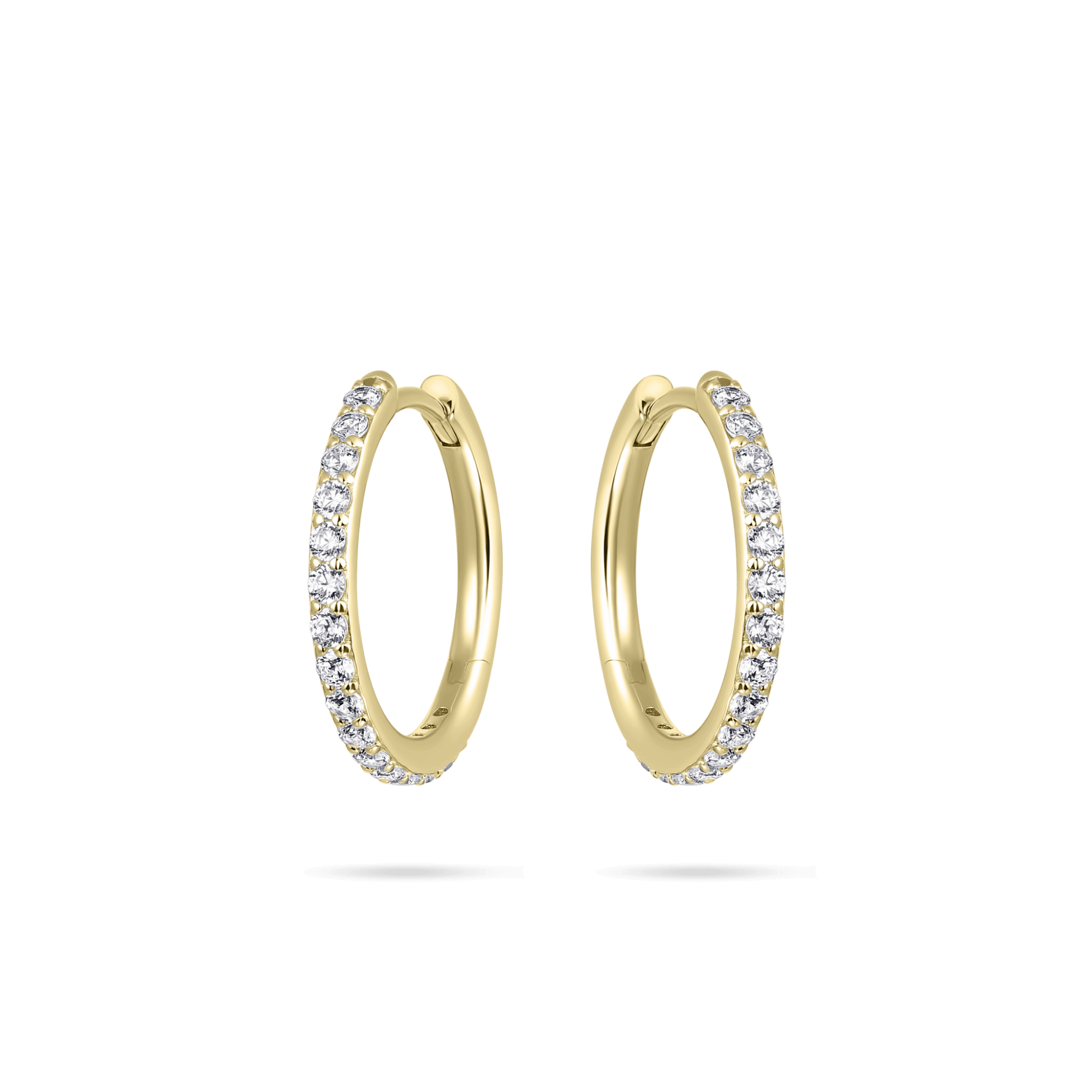 Sparkling Large Hoop Earrings | Silver Gold Plated | Gisser Jewels