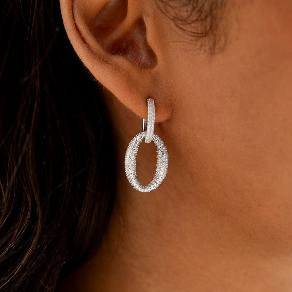 Sparkling Oval Ear Charms | Silver Gisser Jewels
