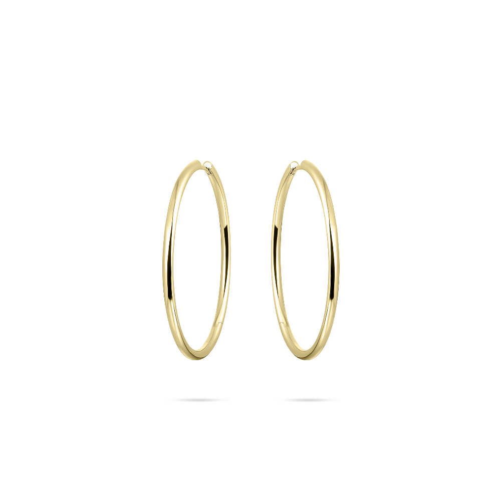 Tube Oversized Hoop Earrings 18k gold plated silver Gisser Jewels