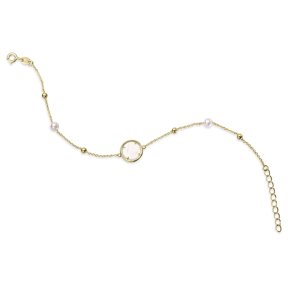 Icon Coin and Beads Bracelet 14k Gold Gisser Jewels-1