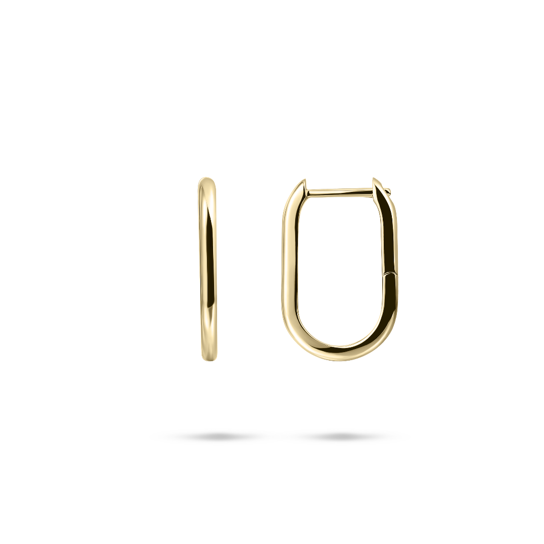 Paperclip Hoop Earrings | 14k Yellow Gold | Gisser Jewels-3