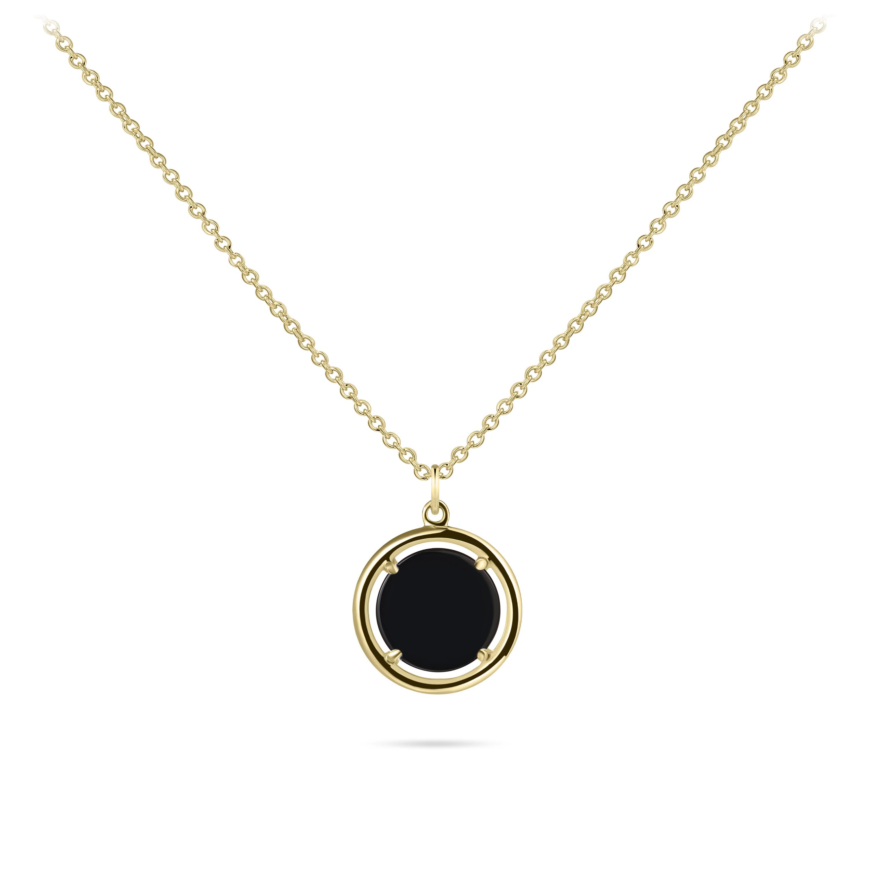 Icon Coin Necklace Black Agate