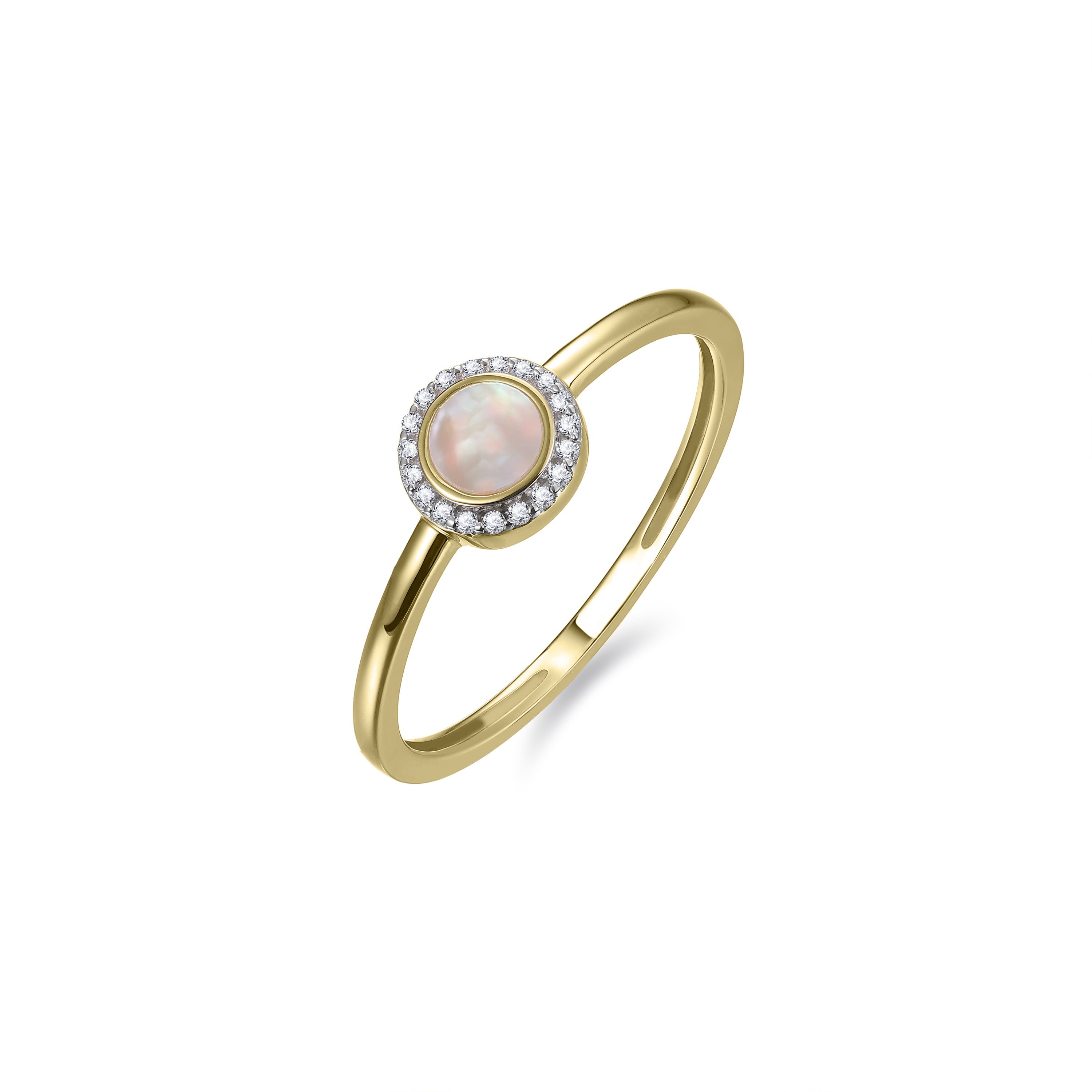 Mother Of Pearl Coin Ring | 14k Gold | Gisser Jewels