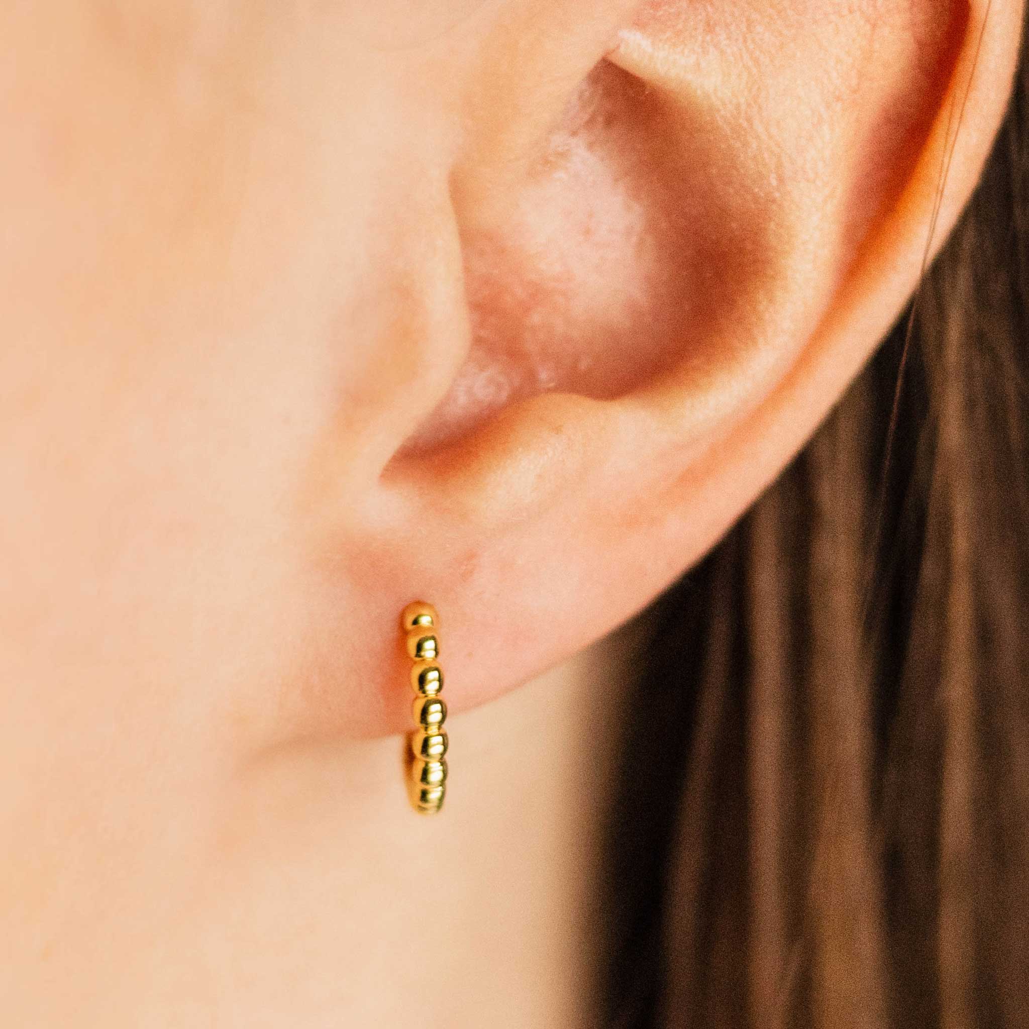Small beaded hoop earrings discount