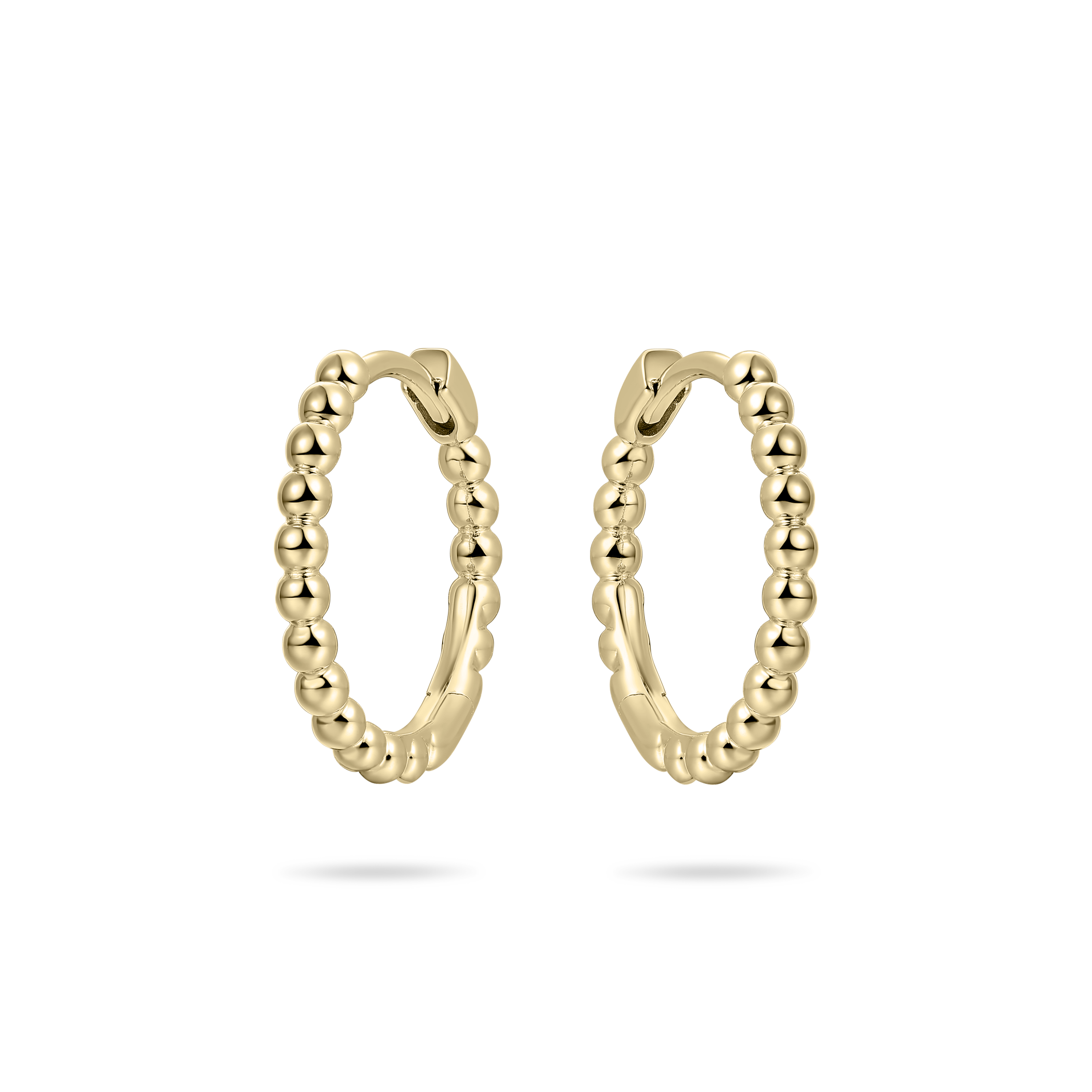 Gisser Jewels Earrings Gold Plated Silver Beaded Hoops