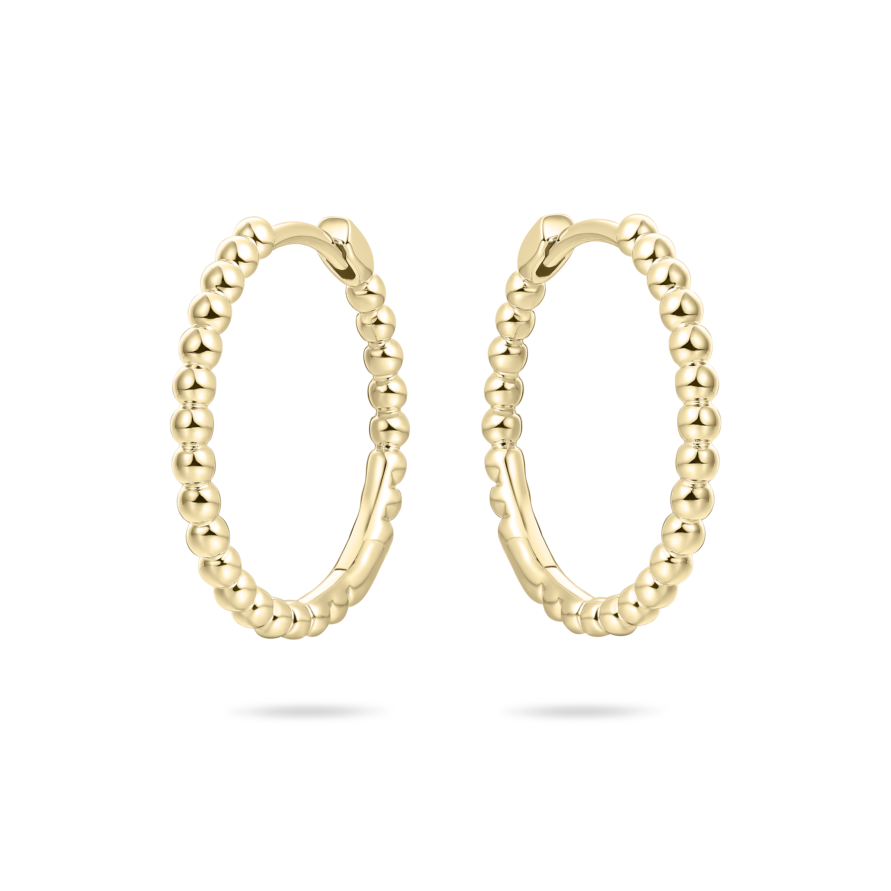 Gisser Jewels Earrings Gold Plated Silver Beaded Hoops