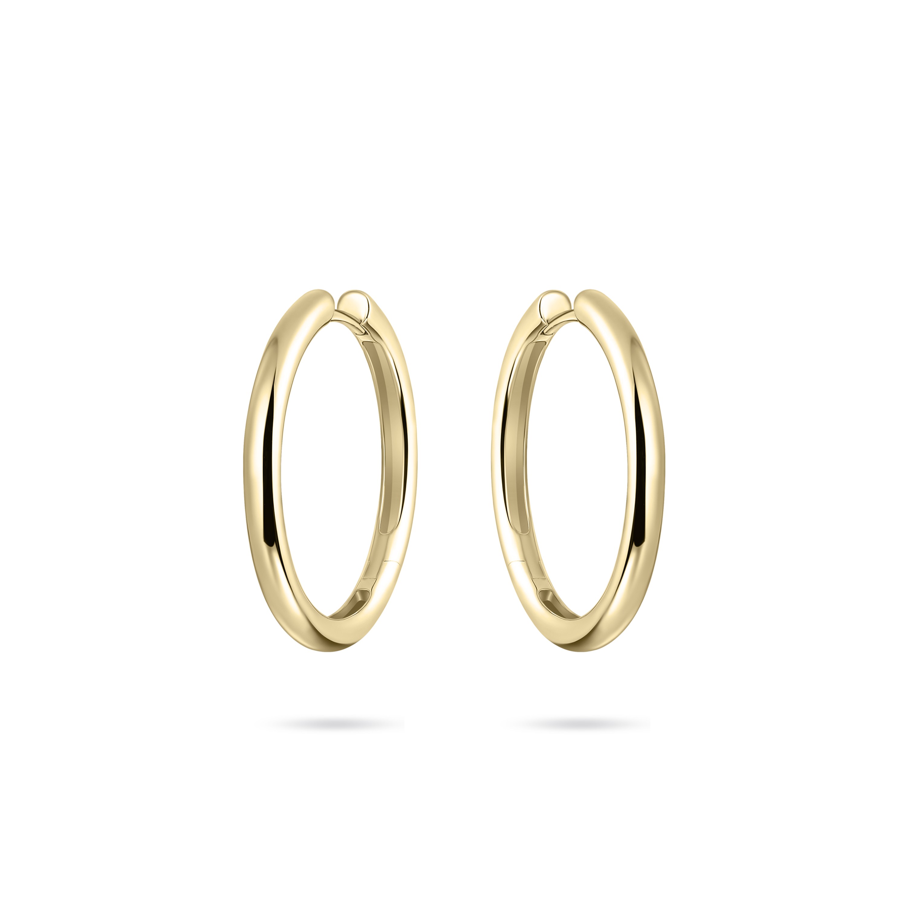 Gisser Jewels Polished Hoop Gold Plated Silver Earrings