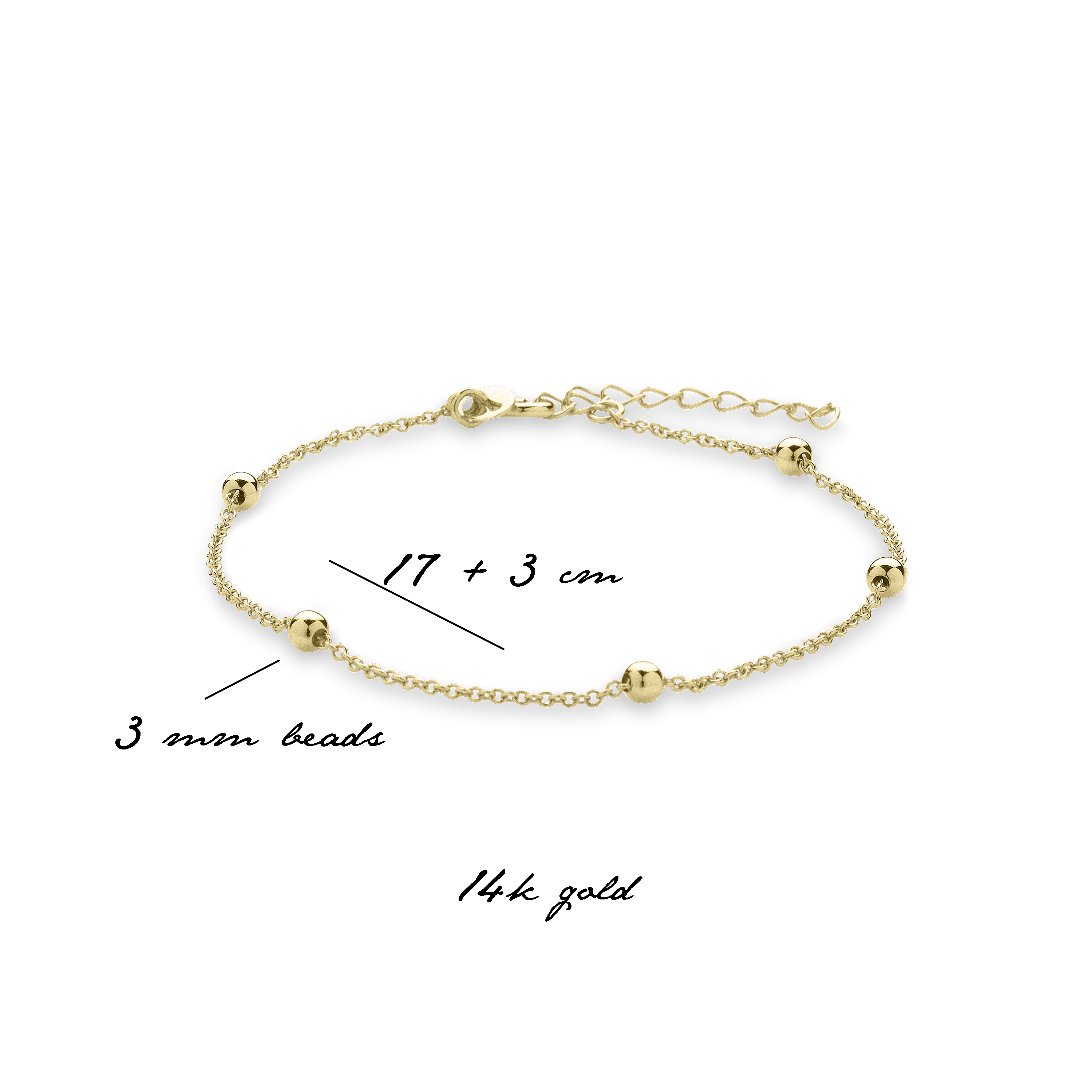 Gisser Jewels Gold Bracelet with Beads