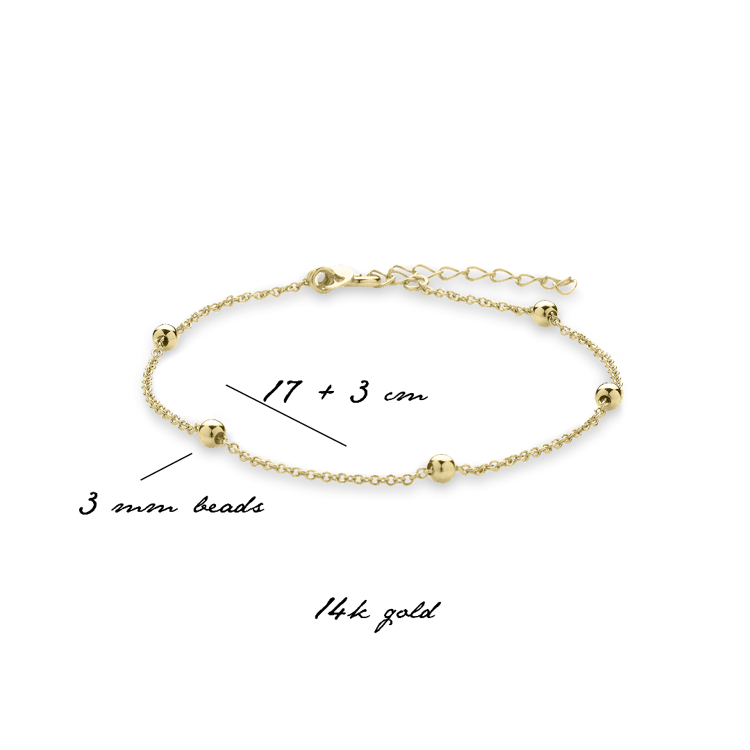 Gisser Jewels Gold Bracelet with Beads