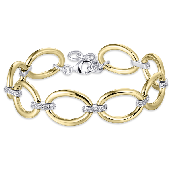 Bold Oval Link Bracelet | Gold Plated Silver | Gisser Jewels