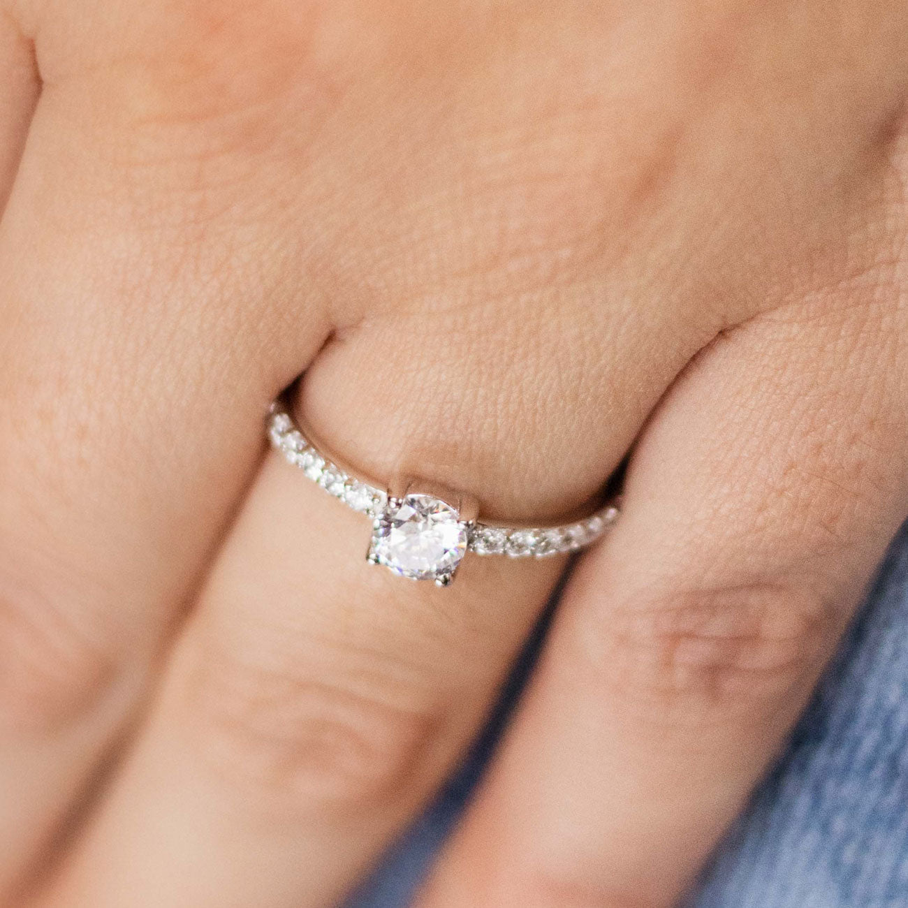 Gisser Jewels Silver Pave Ring with Zirconia Stone-1