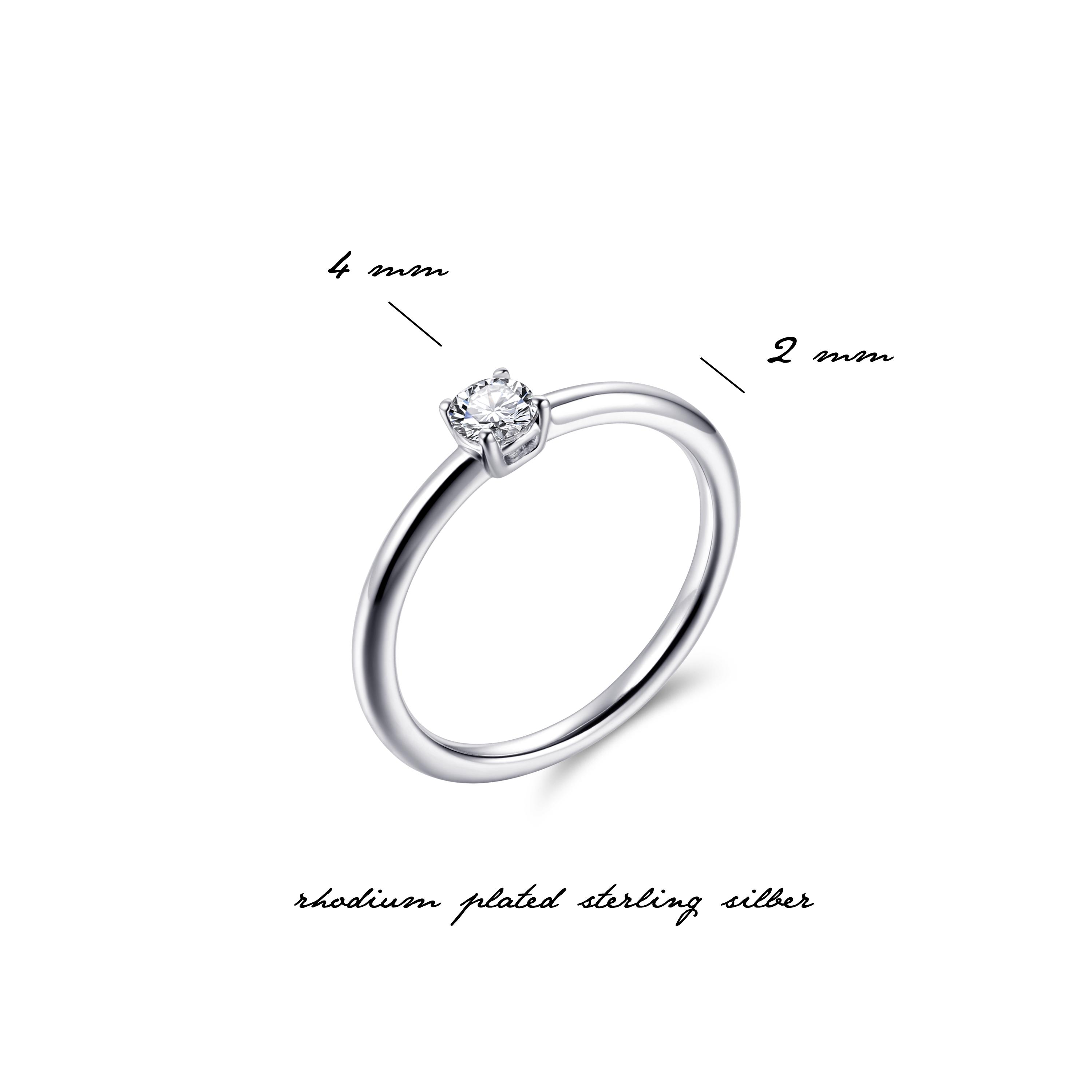 Gisser Jewels Ring Silver with Zirconia Stone