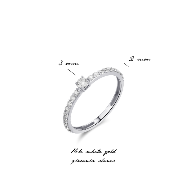 Gisser Jewels Pave Ring White Gold with Zirconia Stones