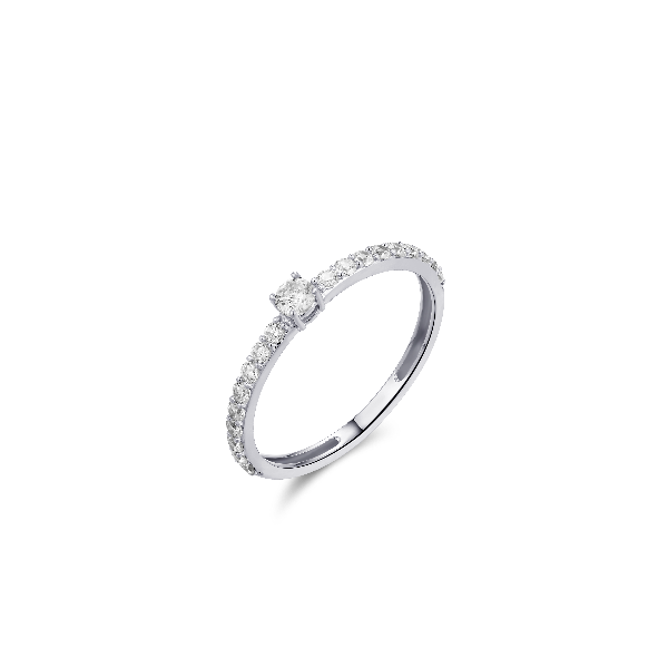 Gisser Jewels Pave Ring White Gold with Zirconia Stones