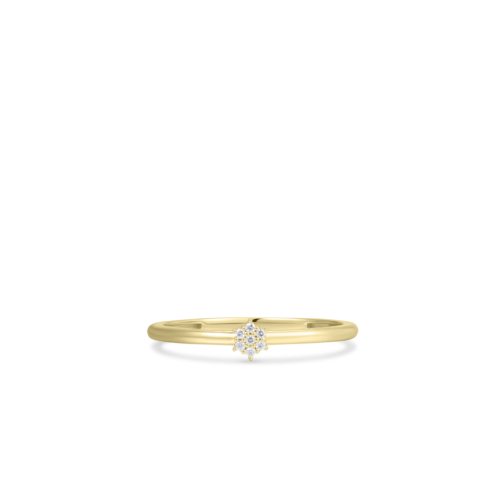 Gisser Jewels Star Ring Gold With Zirconia Stones
