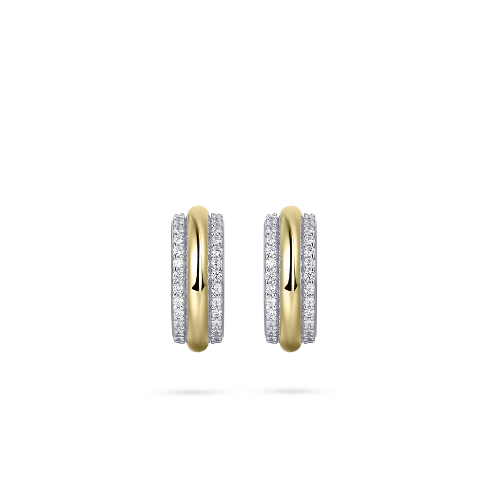 Shimmering Bold Bands Stud Earrings